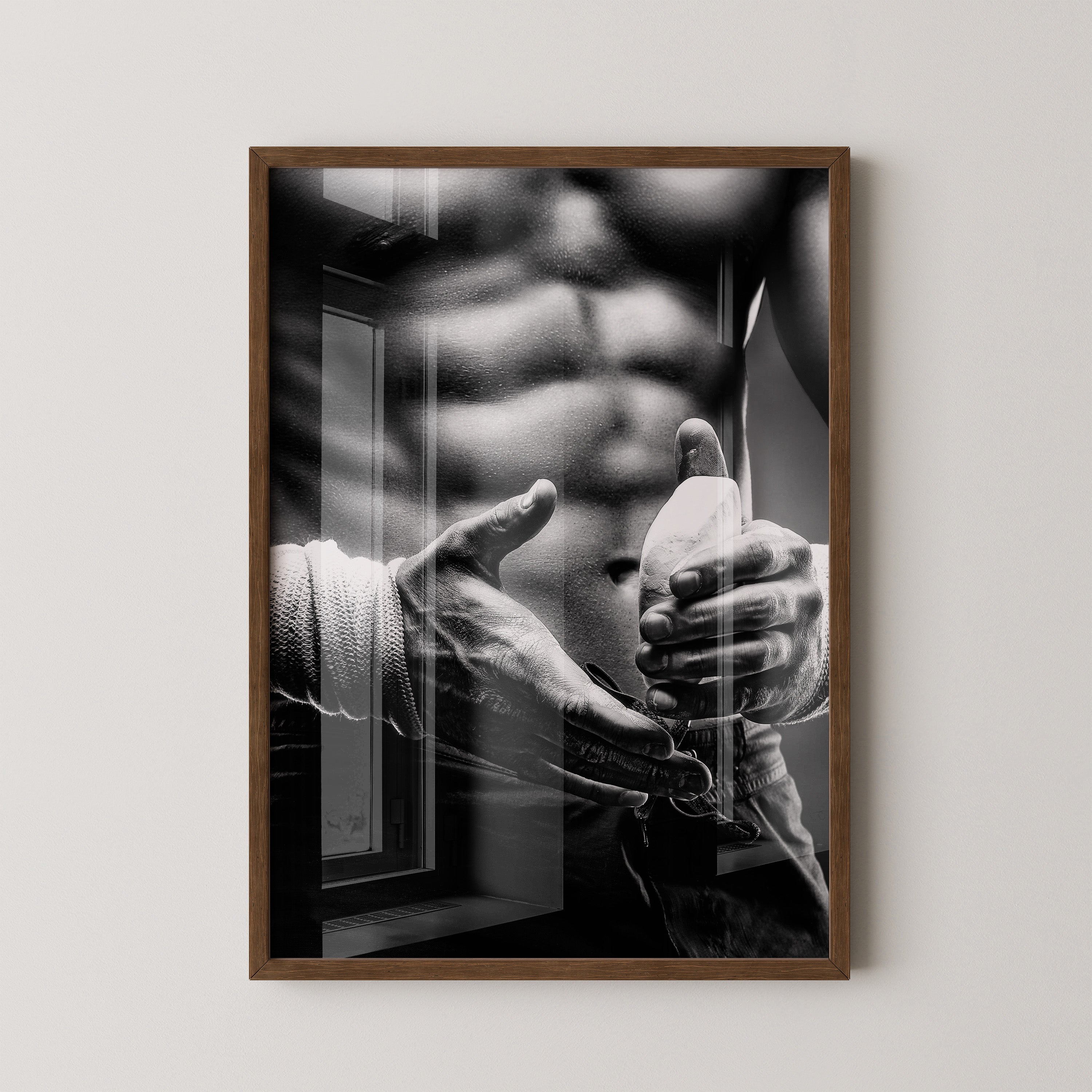 Boxer Hände Nahaufnahme S/W