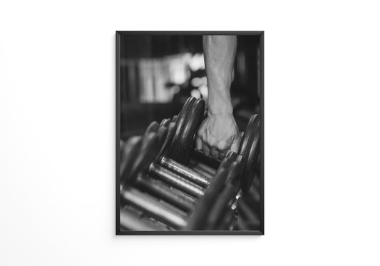 Kurzhantel Hand kraftvoll Schwarzweiß