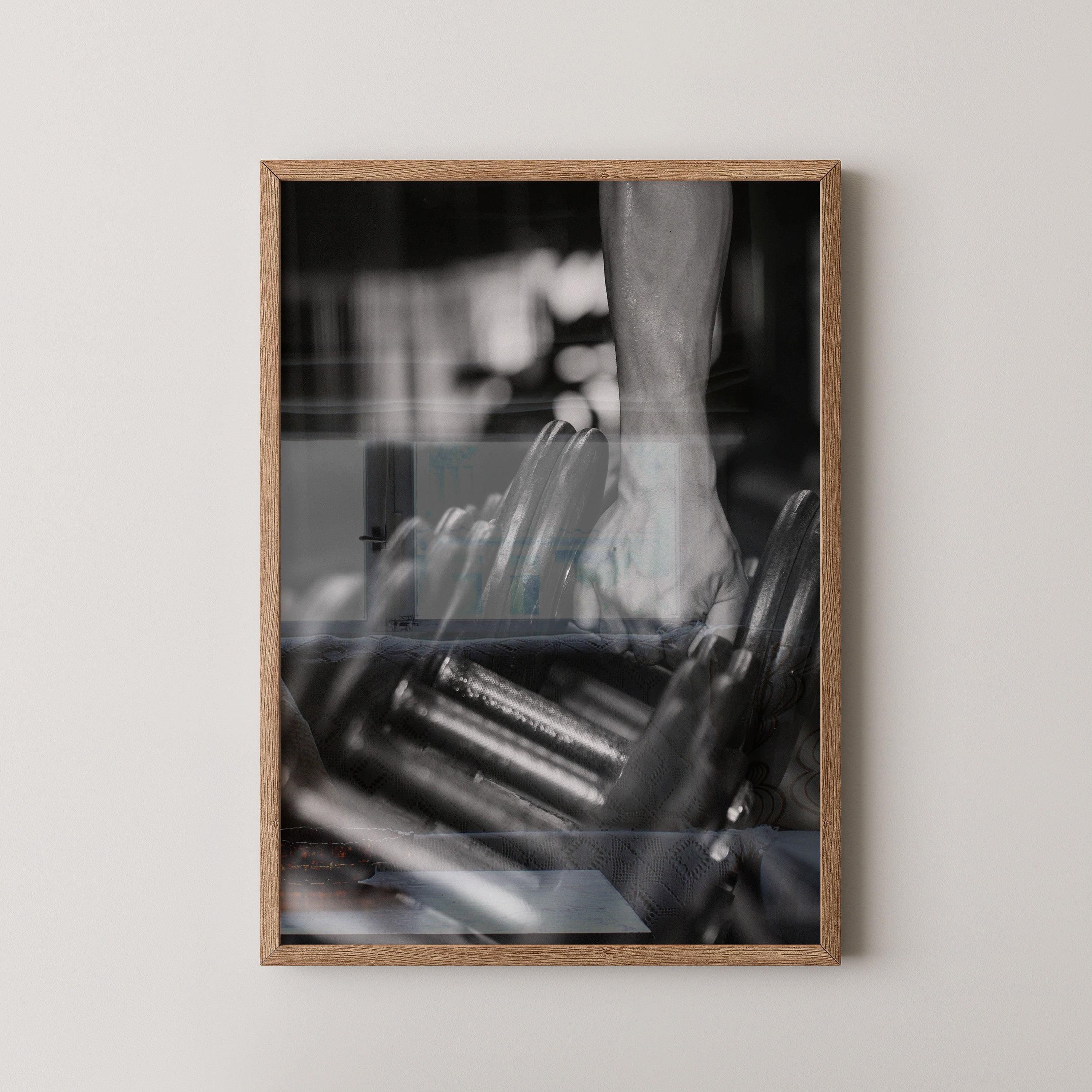 Kurzhantel Hand kraftvoll Schwarzweiß