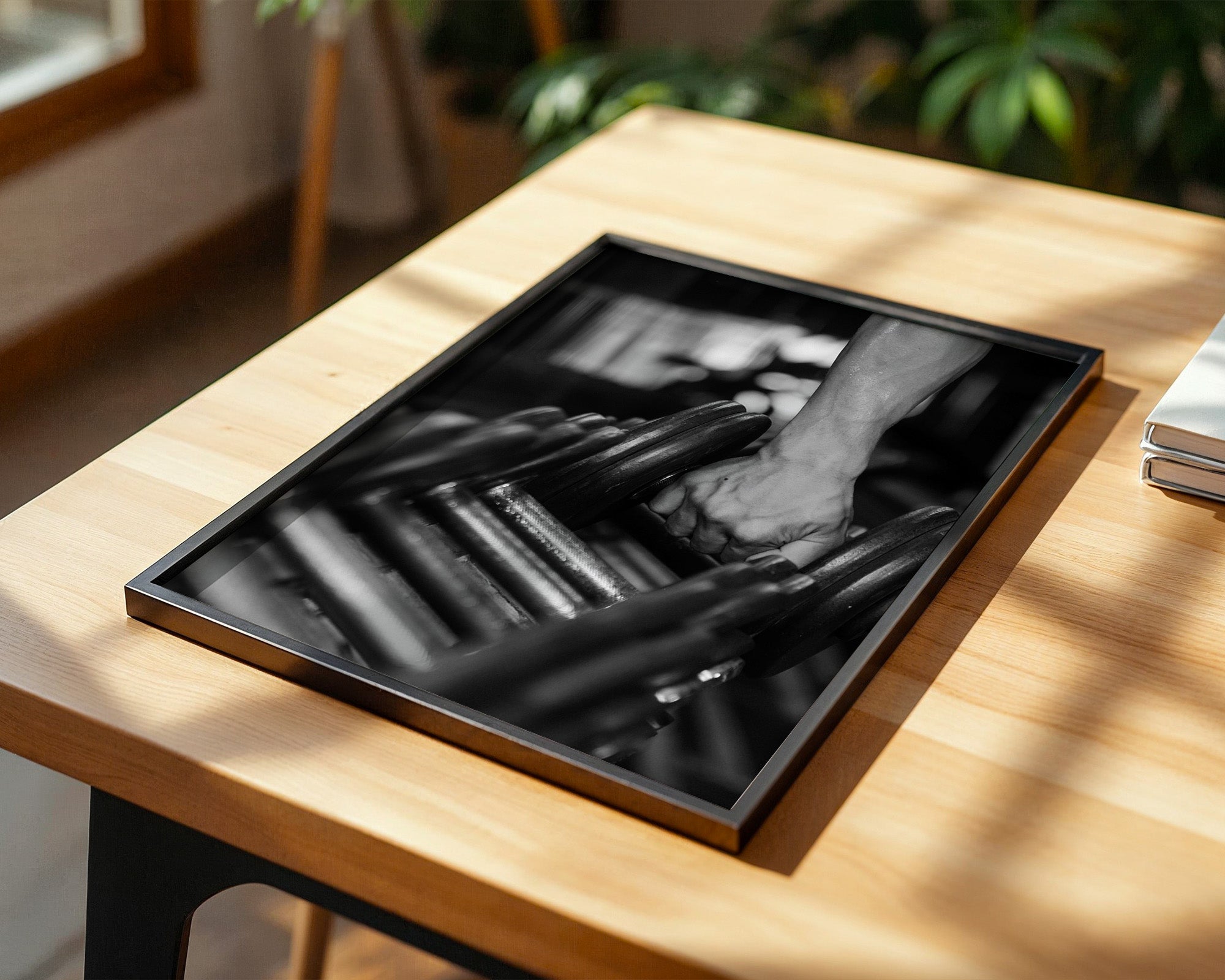 Kurzhantel Hand kraftvoll Schwarzweiß