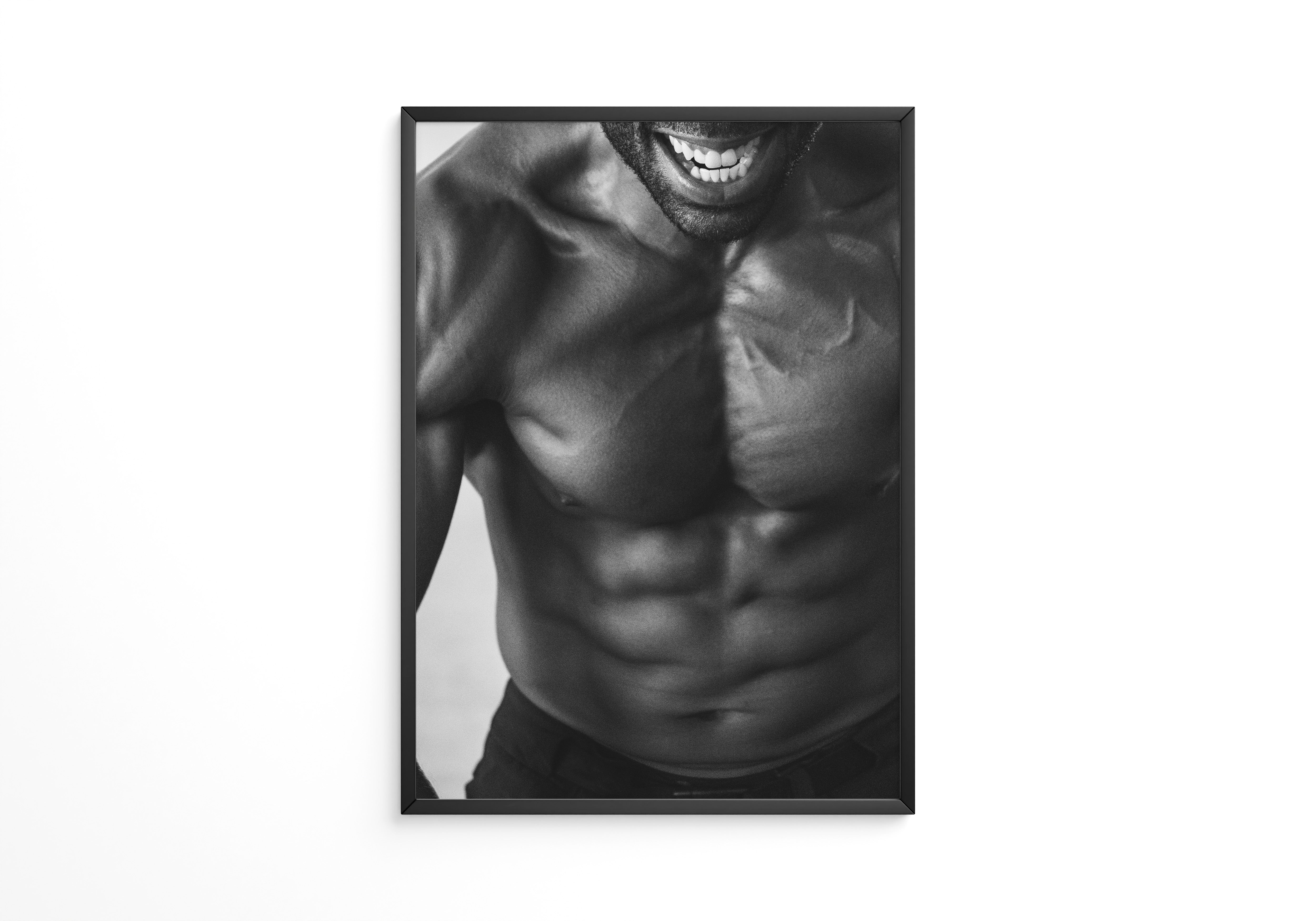 Muskulöser Oberkörper Schwarzweiß