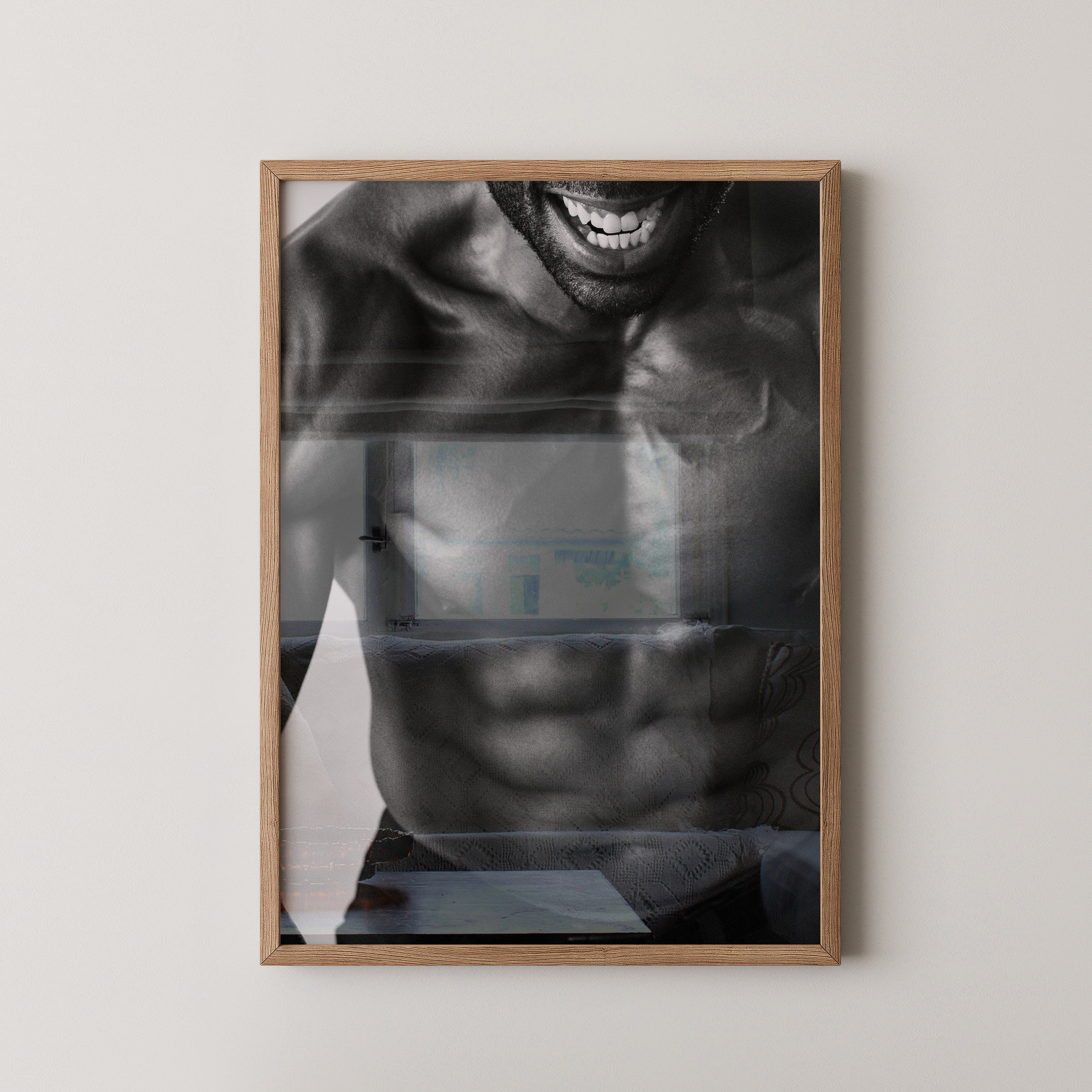 Muskulöser Oberkörper Schwarzweiß