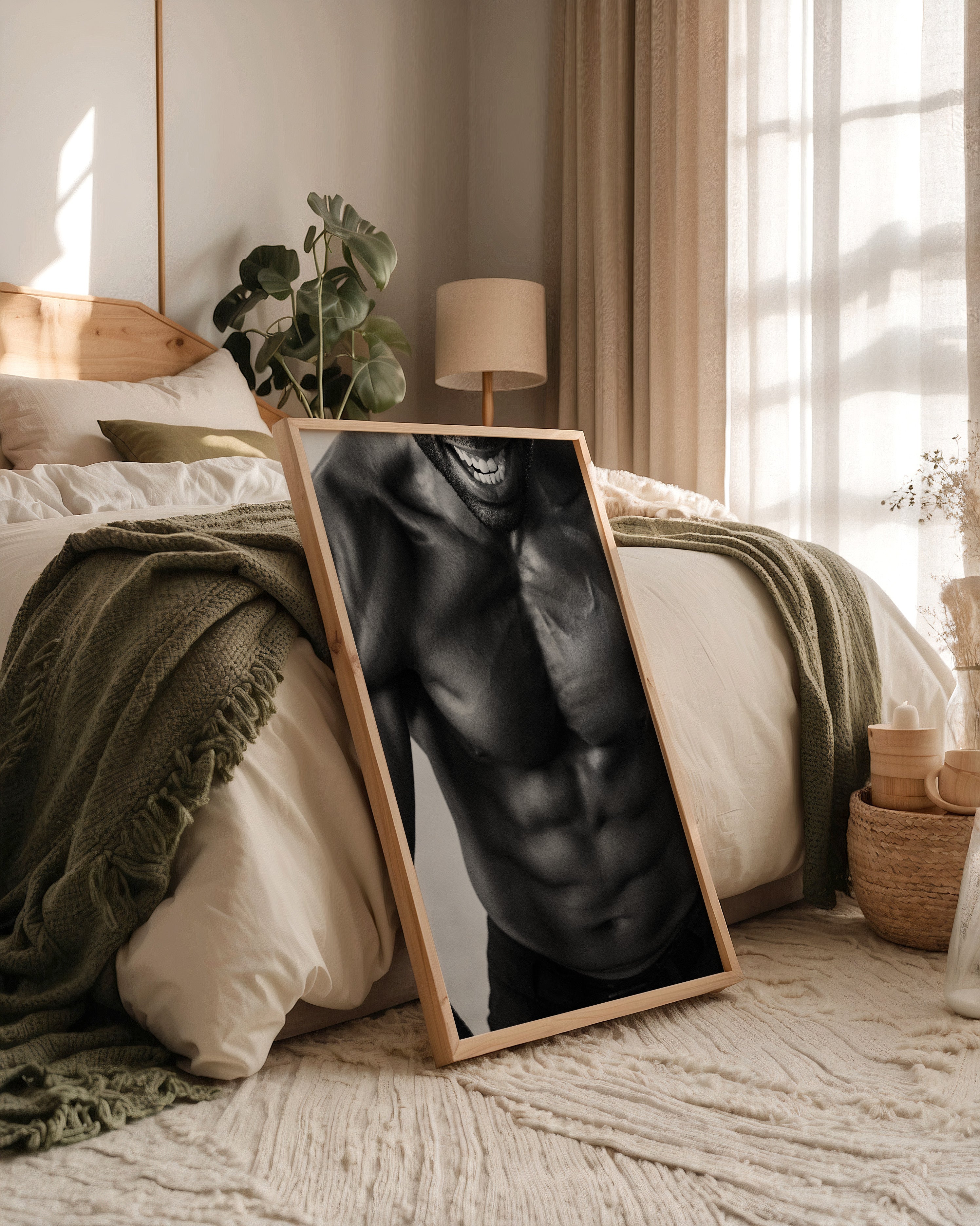 Muskulöser Oberkörper Schwarzweiß