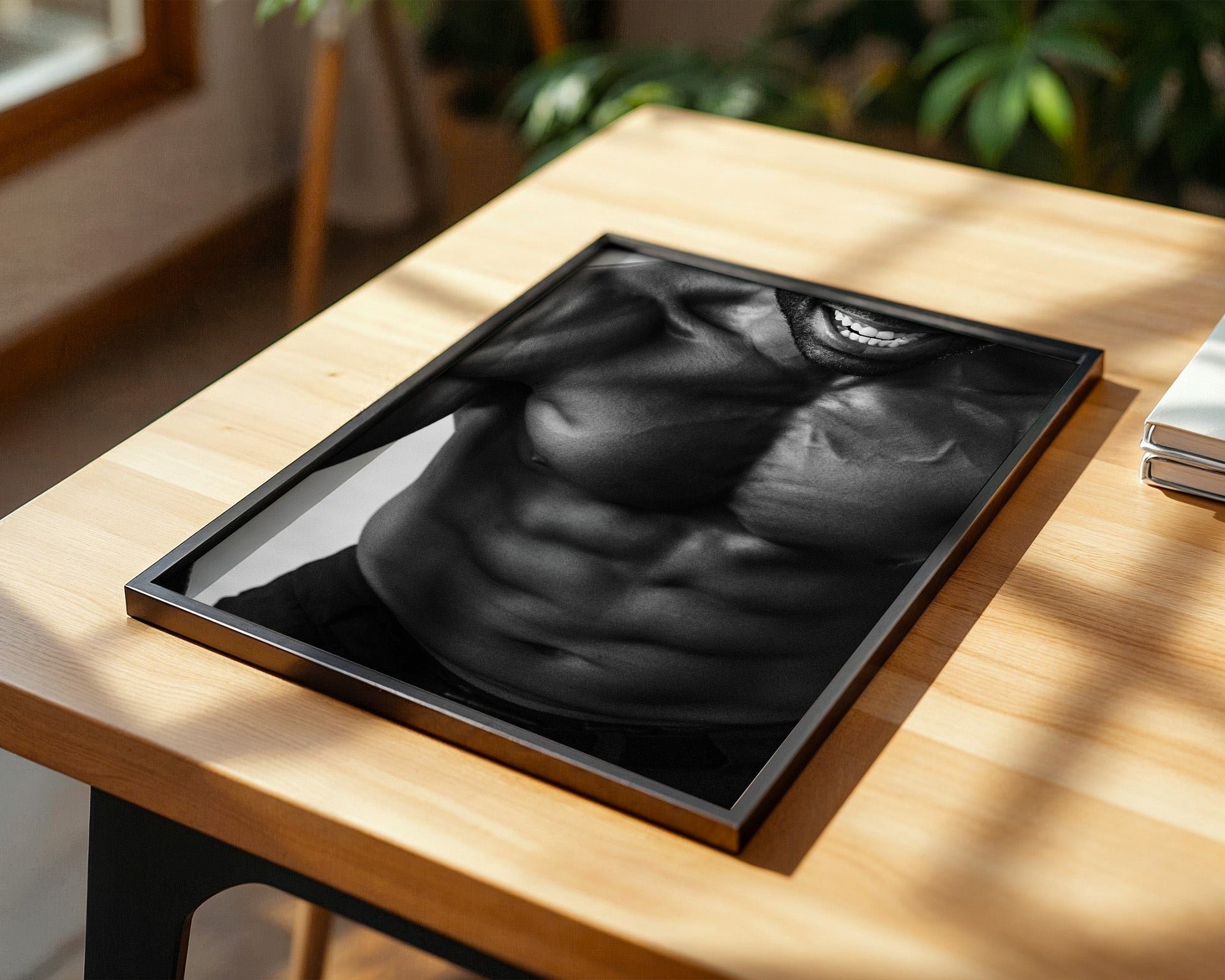 Muskulöser Oberkörper Schwarzweiß