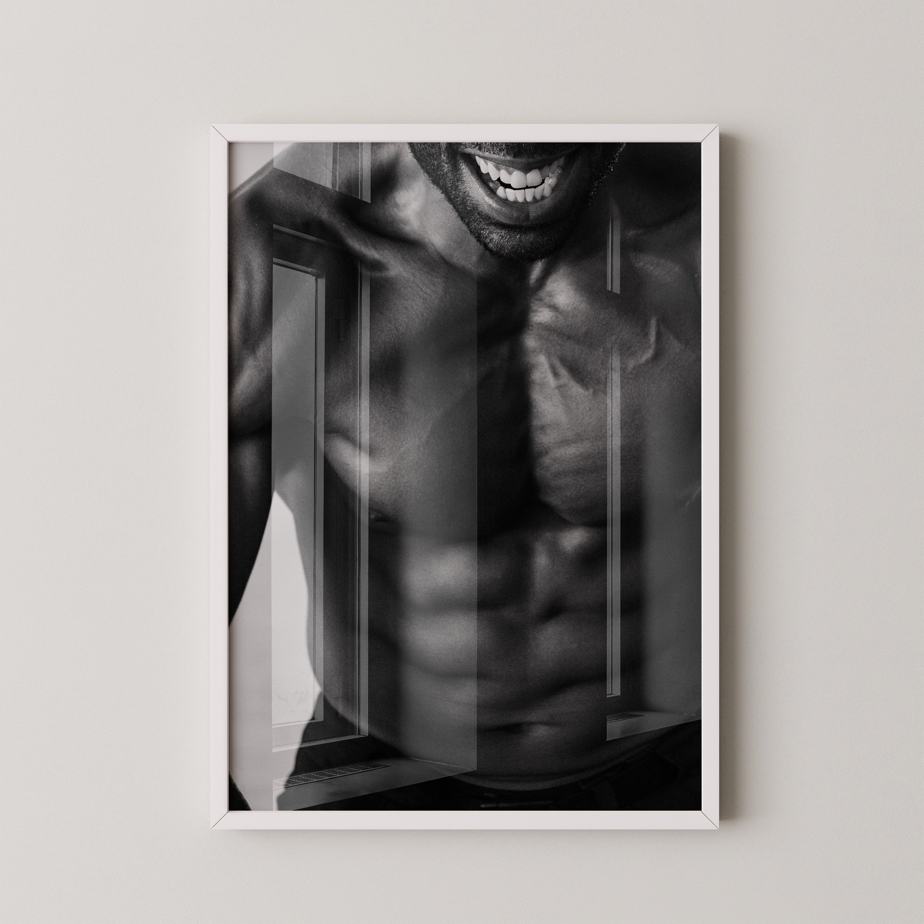 Muskulöser Oberkörper Schwarzweiß