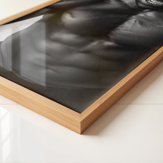 Muskulöser Oberkörper Schwarzweiß