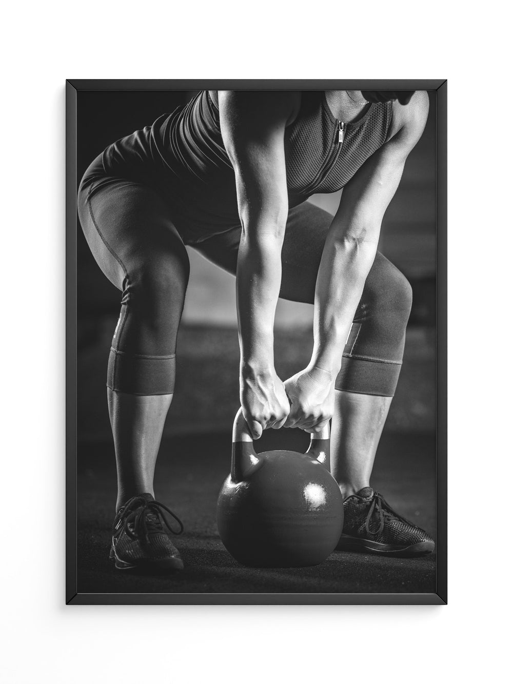 Kettlebell Training Schwarzweiß
