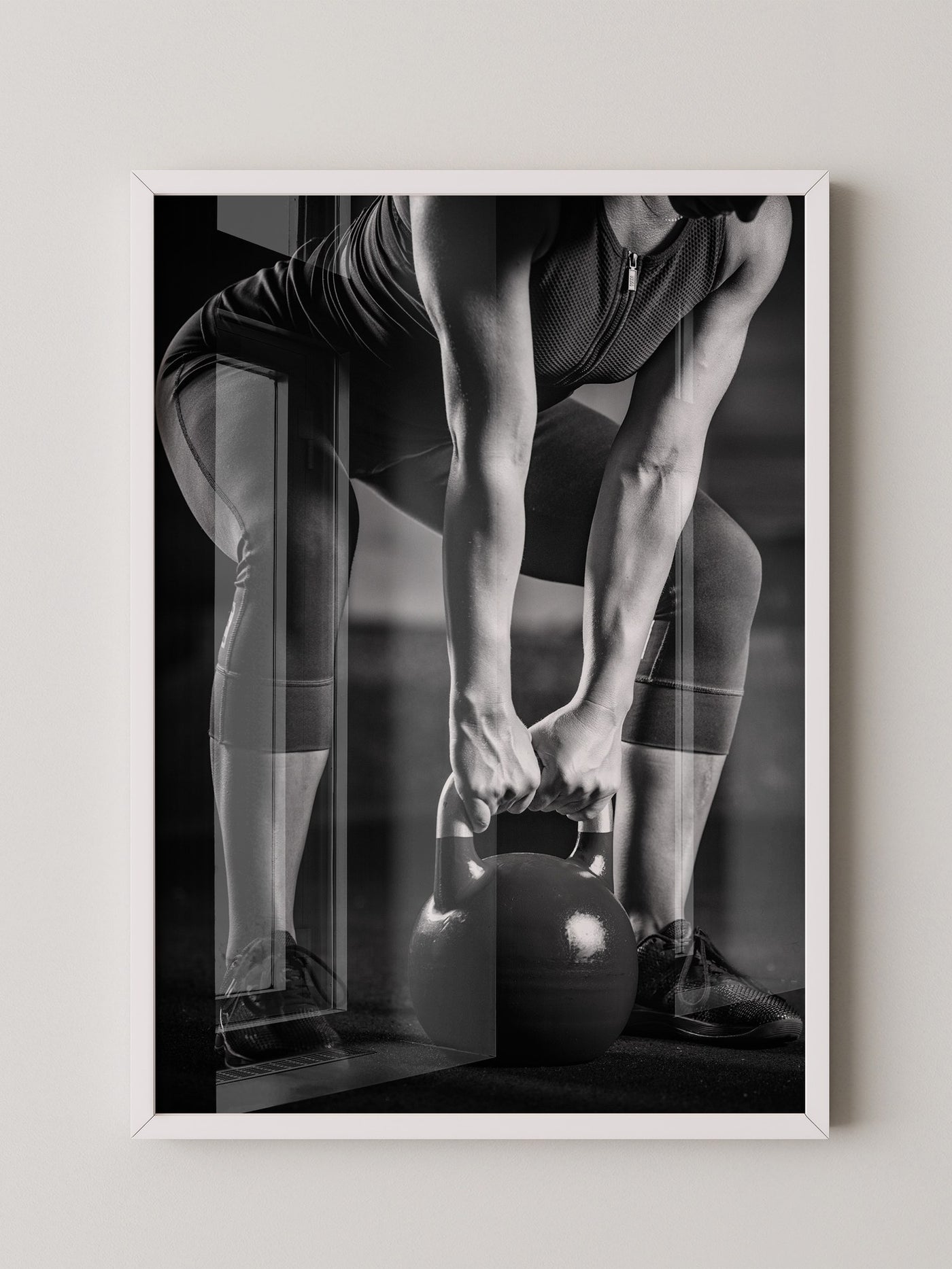 Kettlebell Training Schwarzweiß