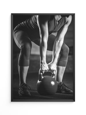 Kettlebell Training Schwarzweiß
