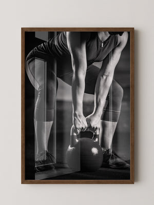 Kettlebell Training Schwarzweiß