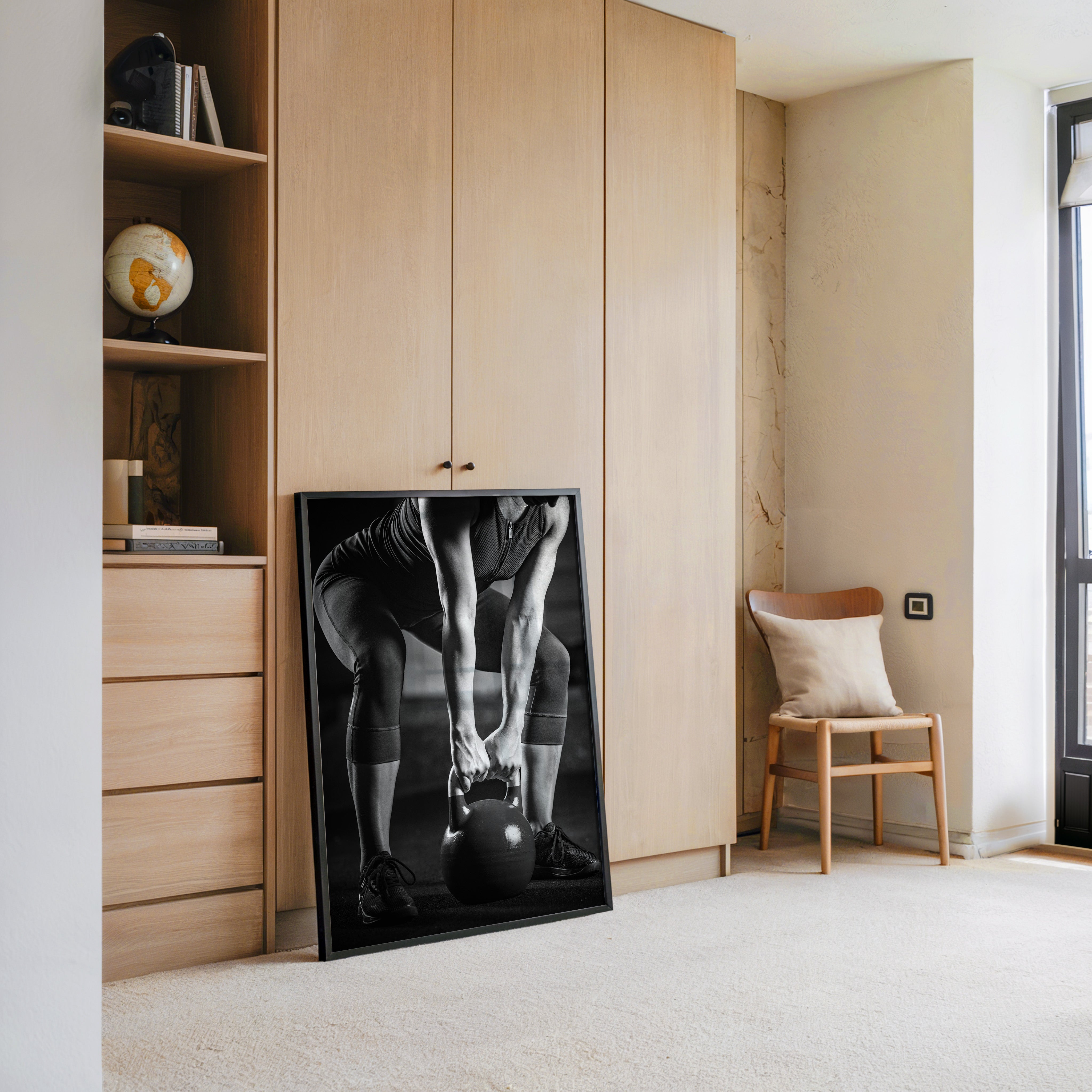 Kettlebell Training Schwarzweiß