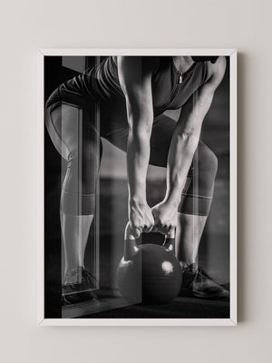 Kettlebell Training Schwarzweiß