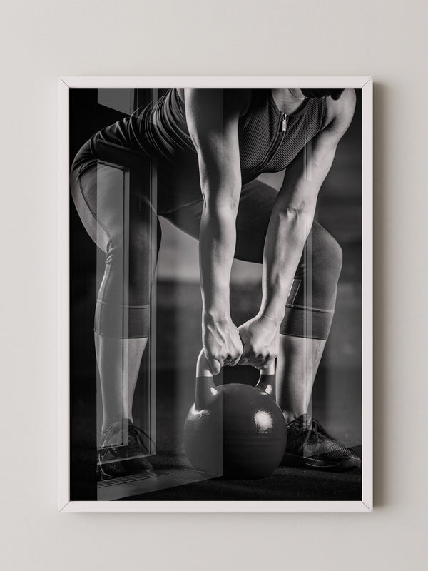 Kettlebell Training Schwarzweiß