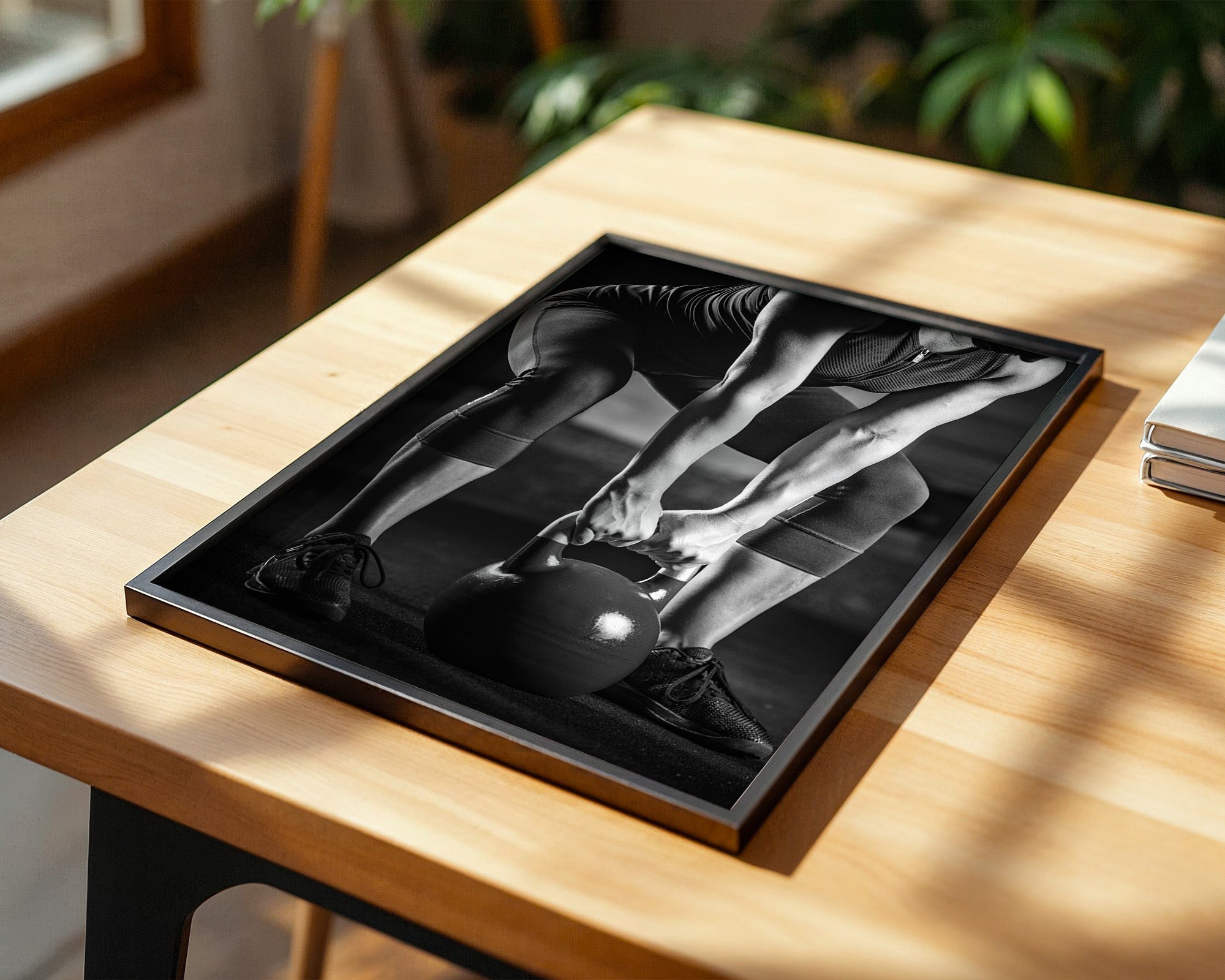 Kettlebell Training Schwarzweiß