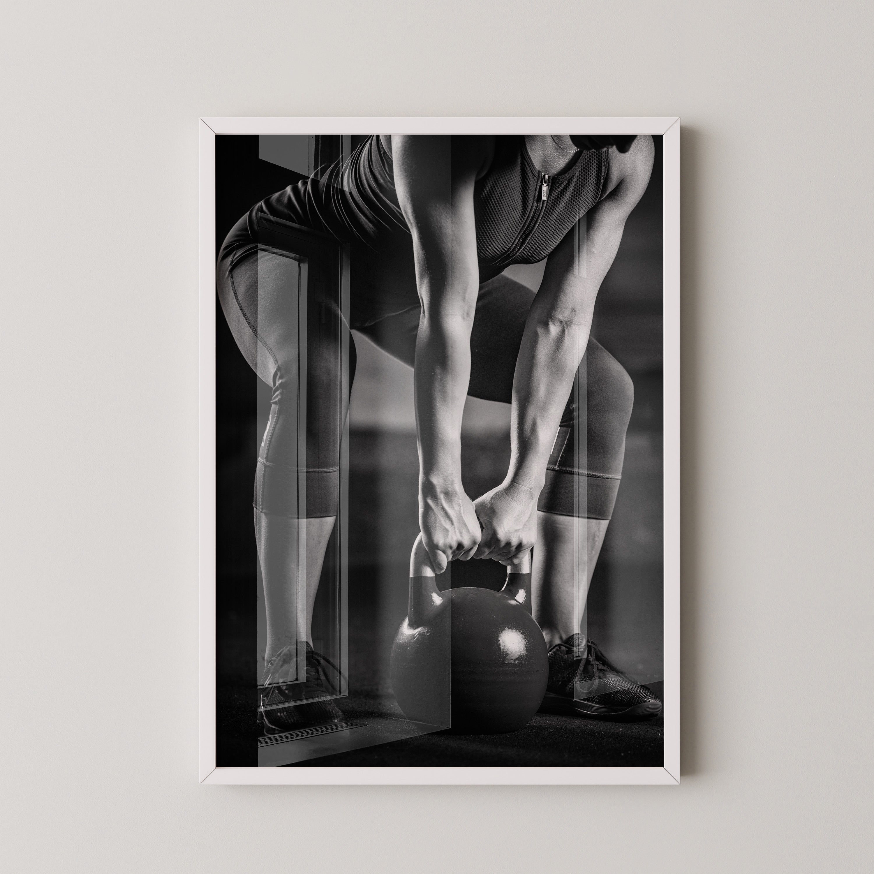 Kettlebell Training Schwarzweiß