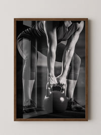 Kettlebell Training Schwarzweiß