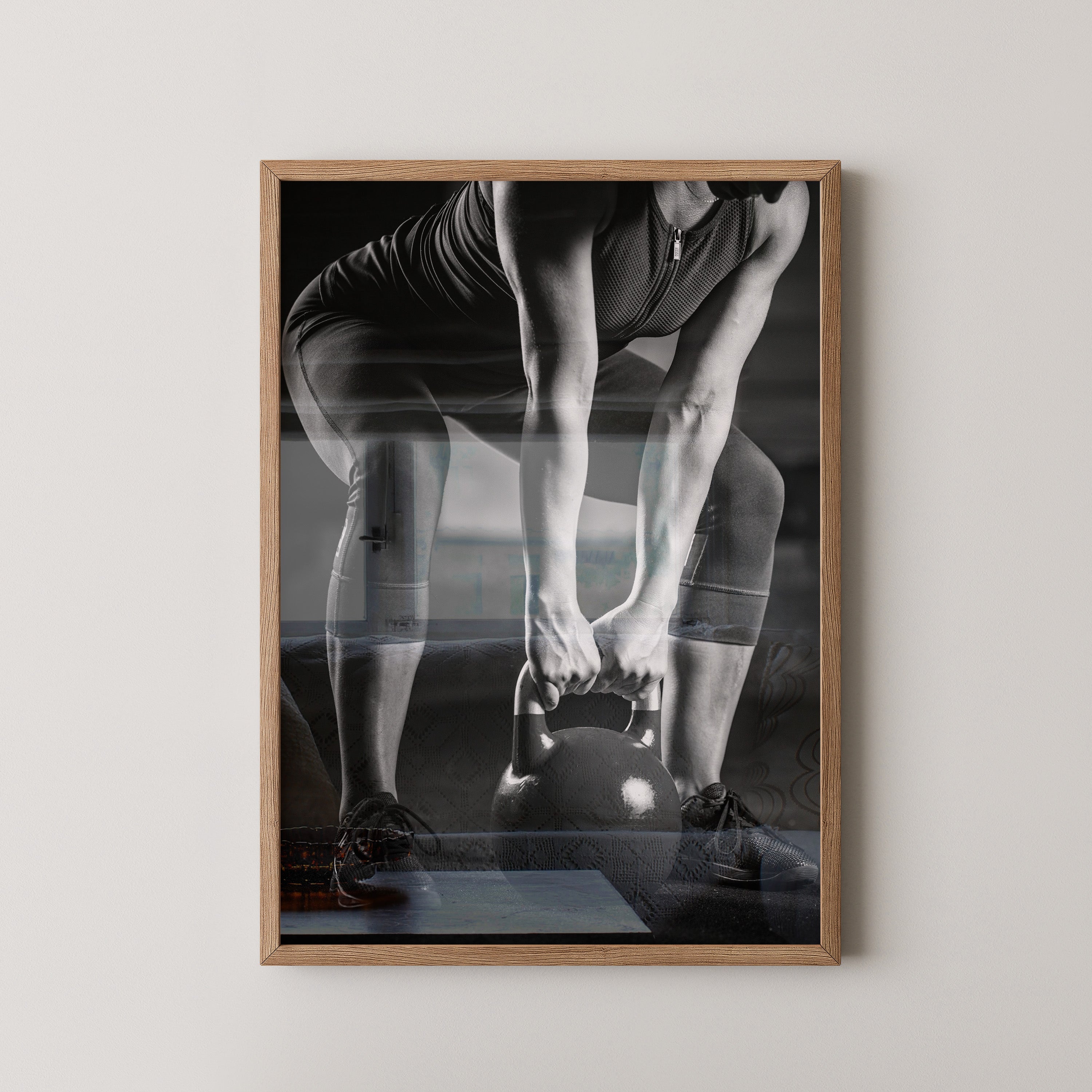 Kettlebell Training Schwarzweiß