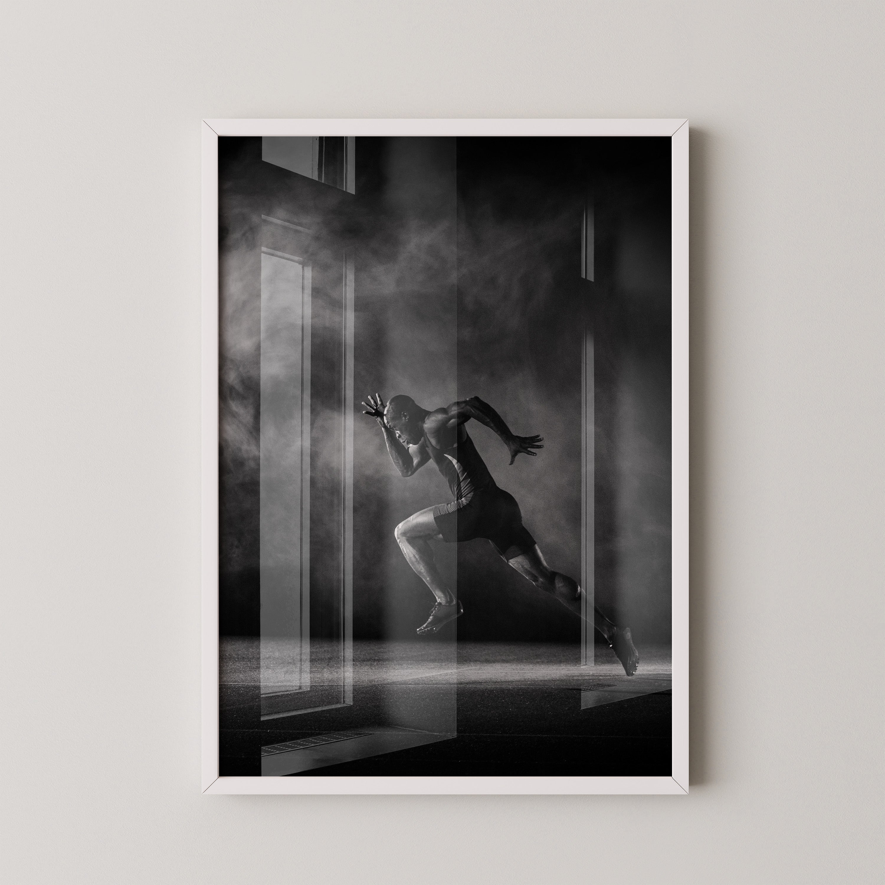 Sprinter Start Schwarz-Weiß