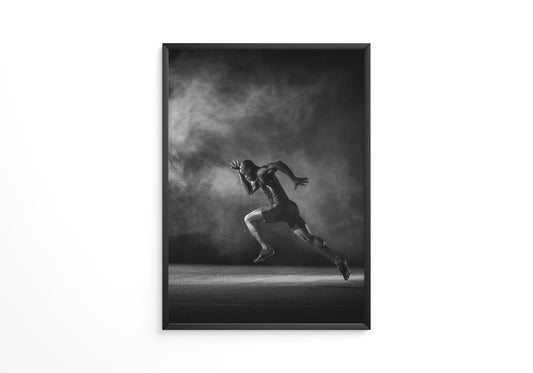 Sprinter Start Schwarz-Weiß