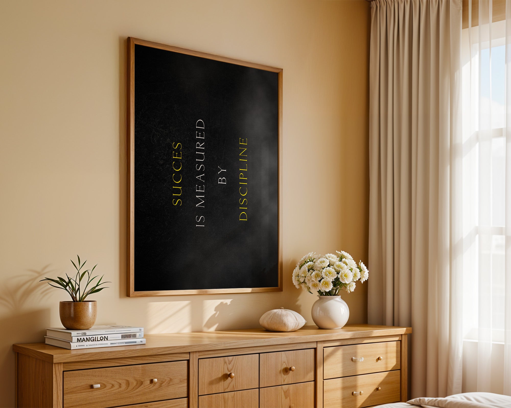 Erfolg Zitat Nebel schwarz-golden