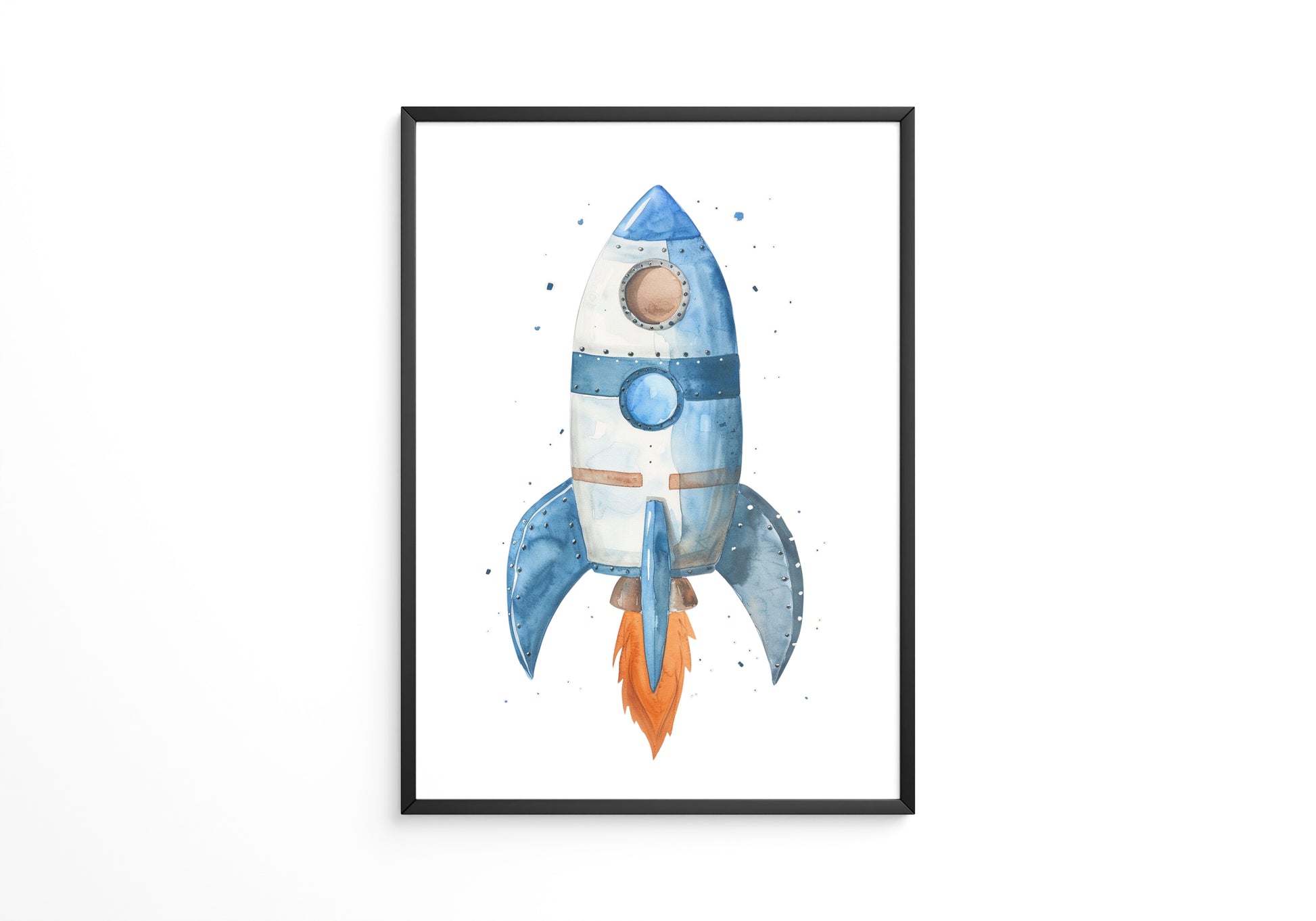 Rakete Aquarell himmelblau