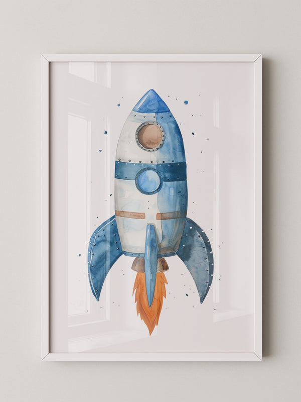 Rakete Aquarell himmelblau
