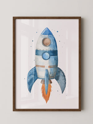 Rakete Aquarell himmelblau