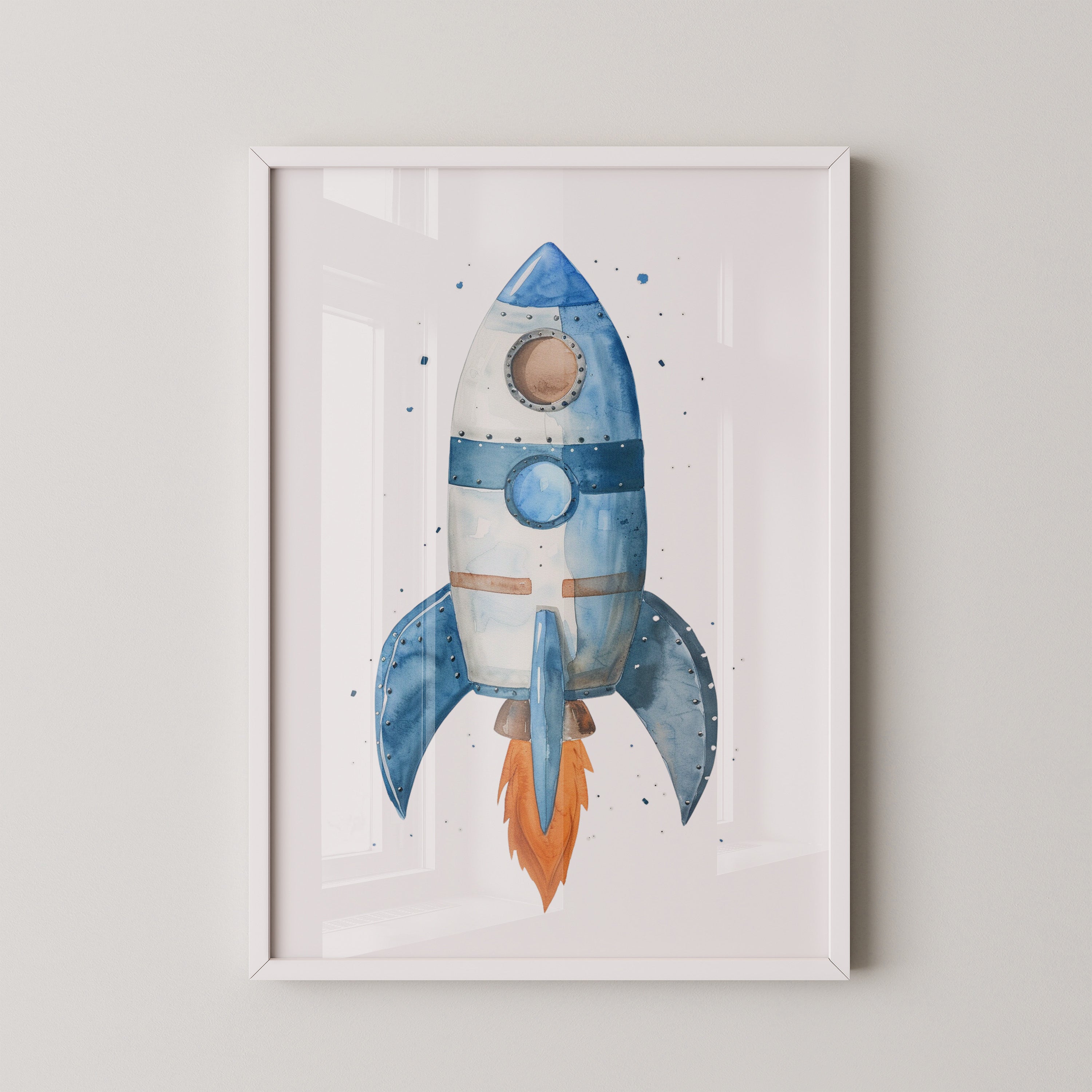 Rakete Aquarell himmelblau