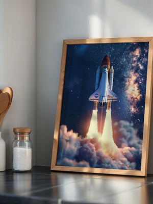 Raumfähre Start Galaxie Hintergrund