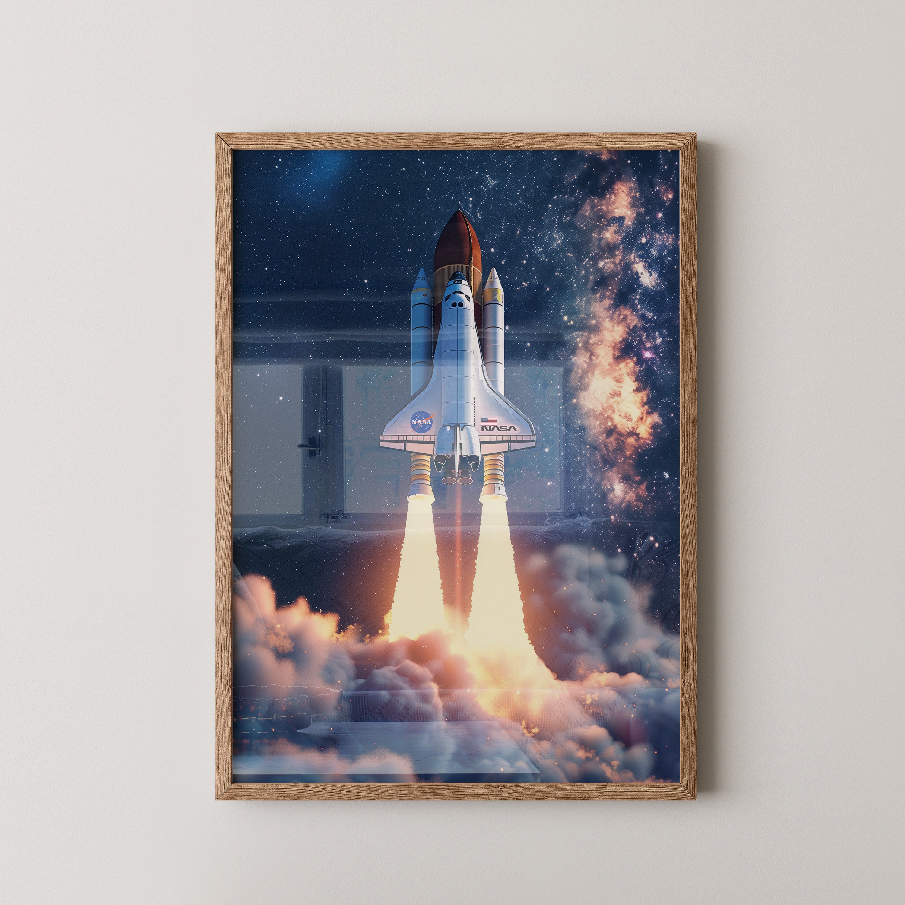 Raumfähre Start Galaxie Hintergrund