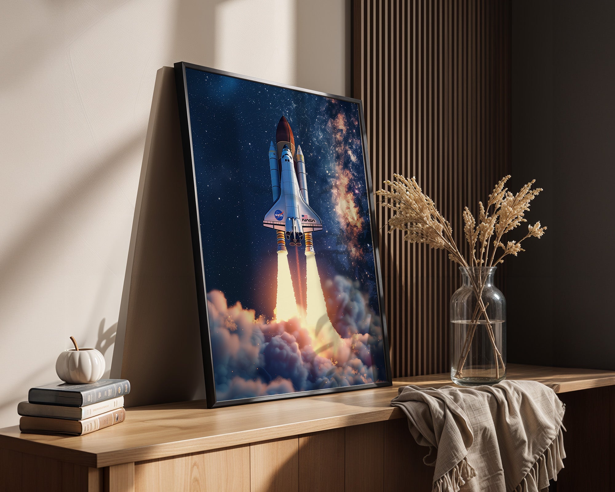 Raumfähre Start Galaxie Hintergrund