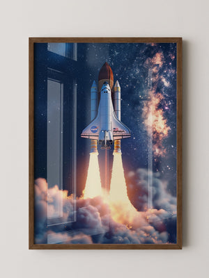 Raumfähre Start Galaxie Hintergrund