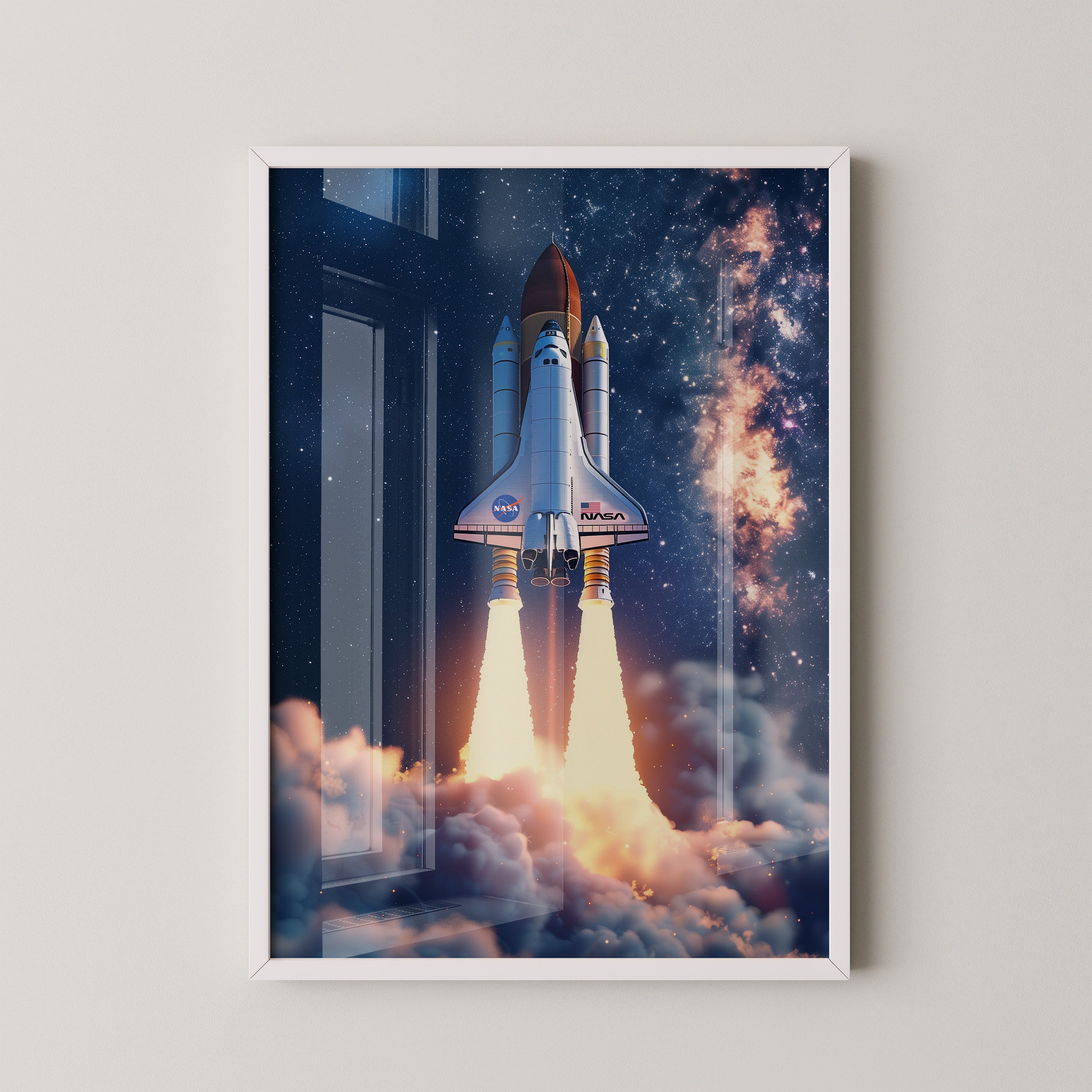 Raumfähre Start Galaxie Hintergrund