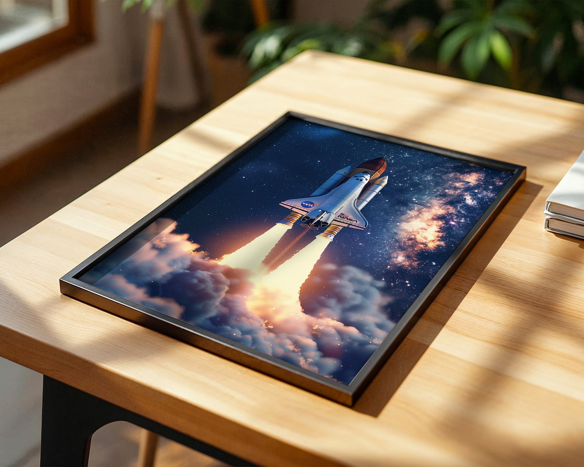 Raumfähre Start Galaxie Hintergrund