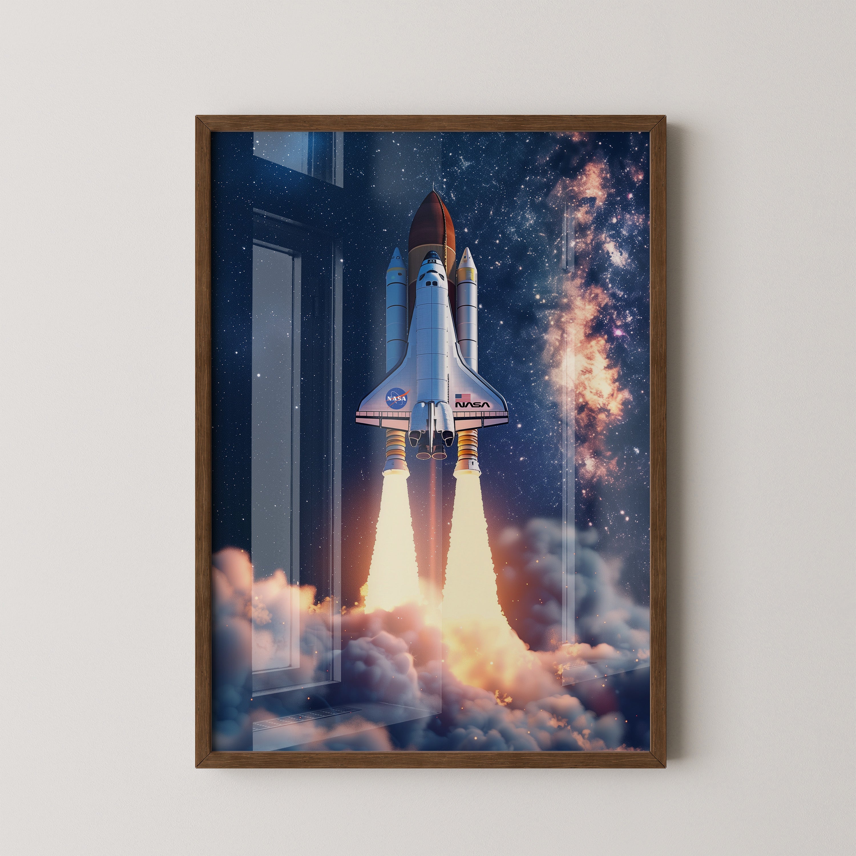 Raumfähre Start Galaxie Hintergrund