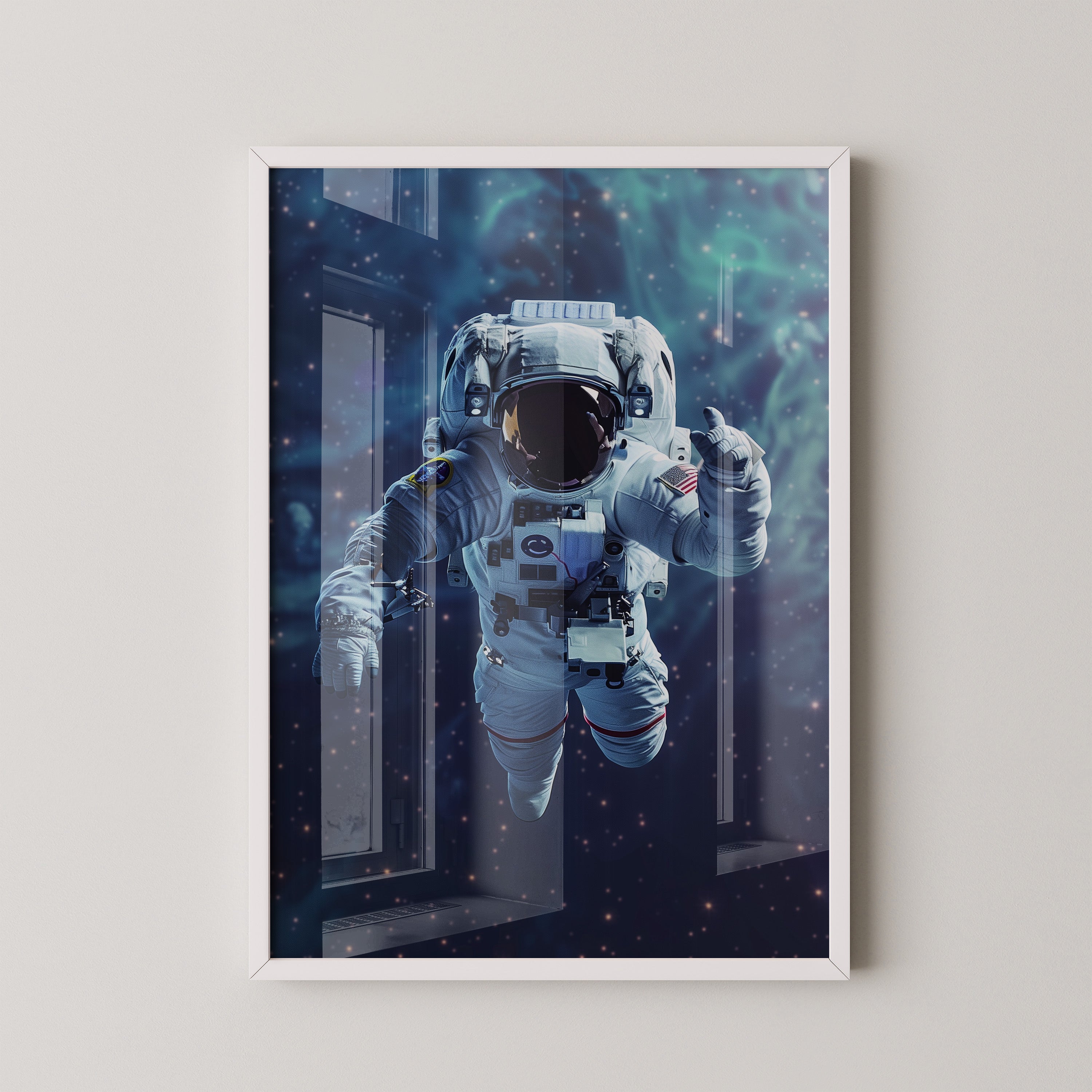 Astronaut im All Farbenspiel