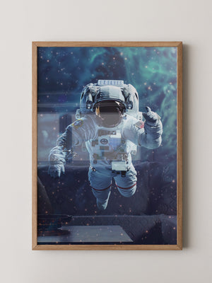Astronaut im All Farbenspiel