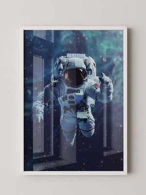 Astronaut im All Farbenspiel