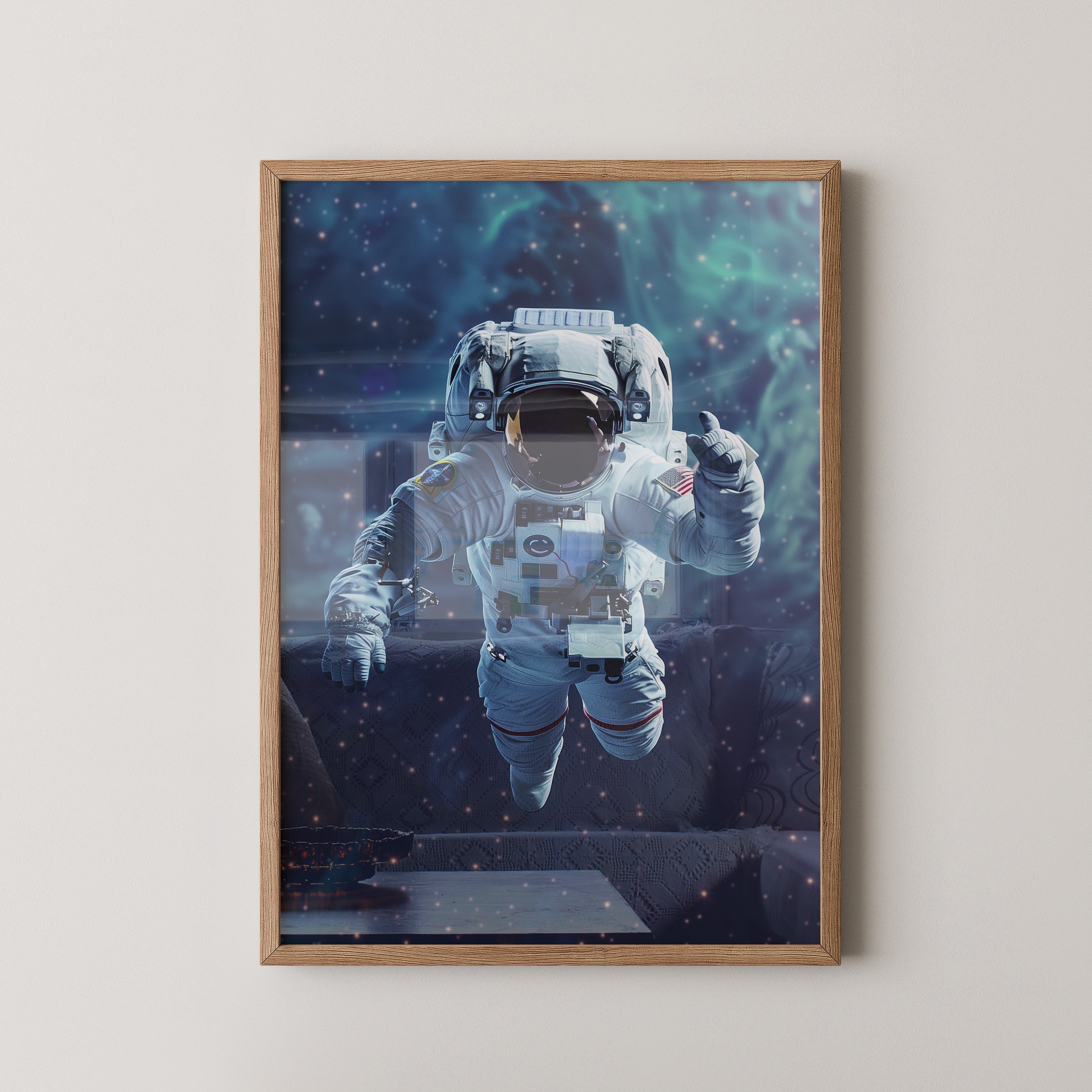 Astronaut im All Farbenspiel