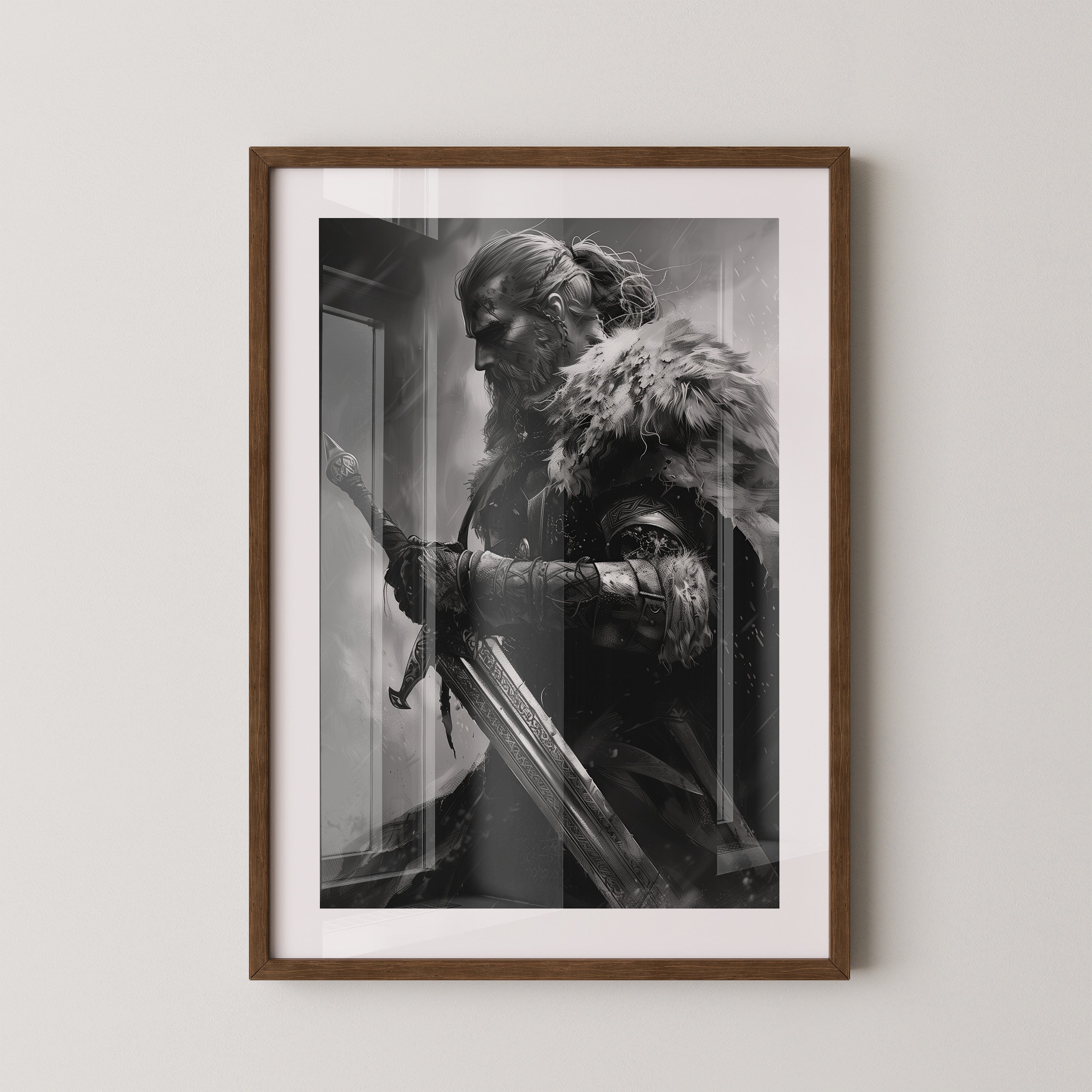 Krieger Stärke Schwarzweiß