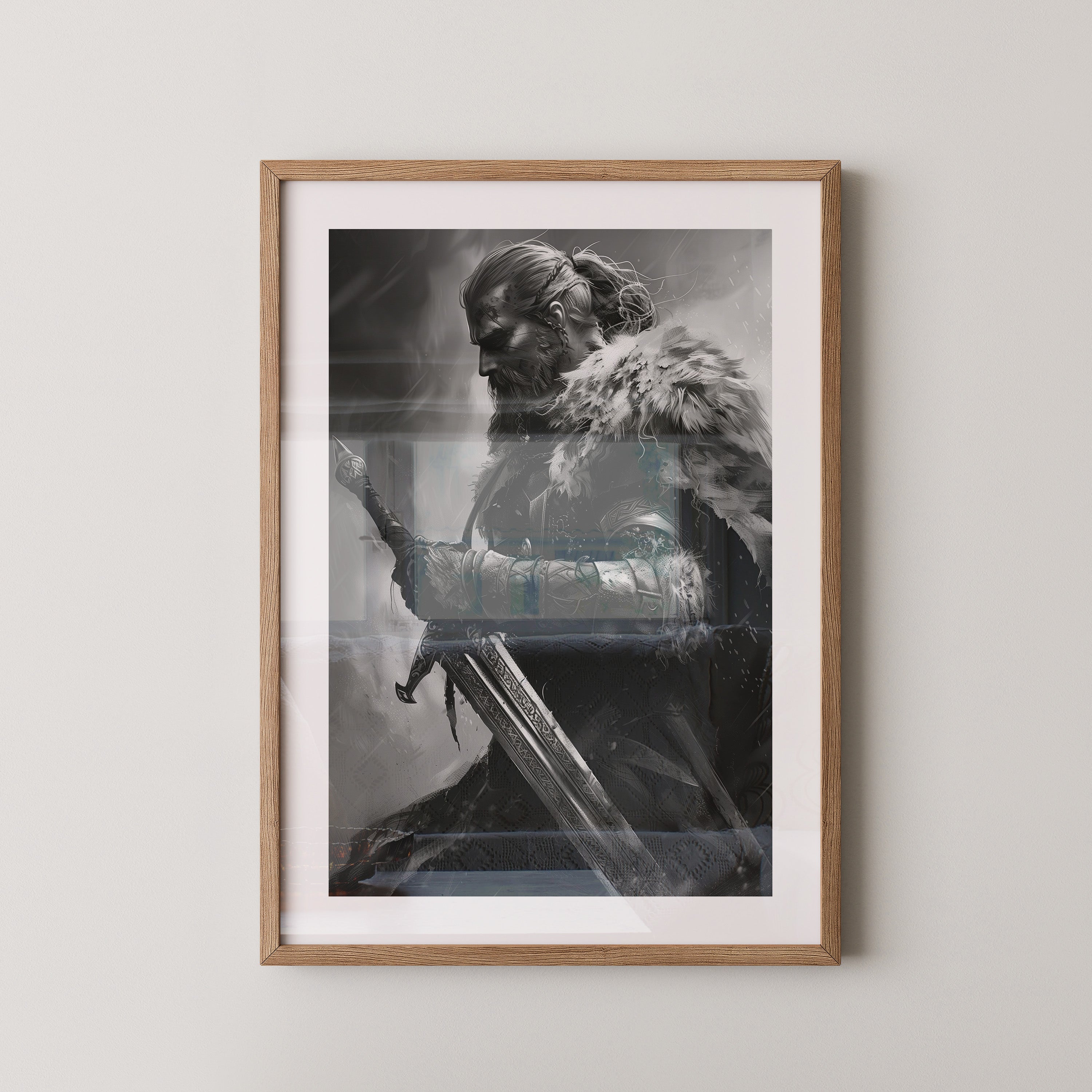 Krieger Stärke Schwarzweiß