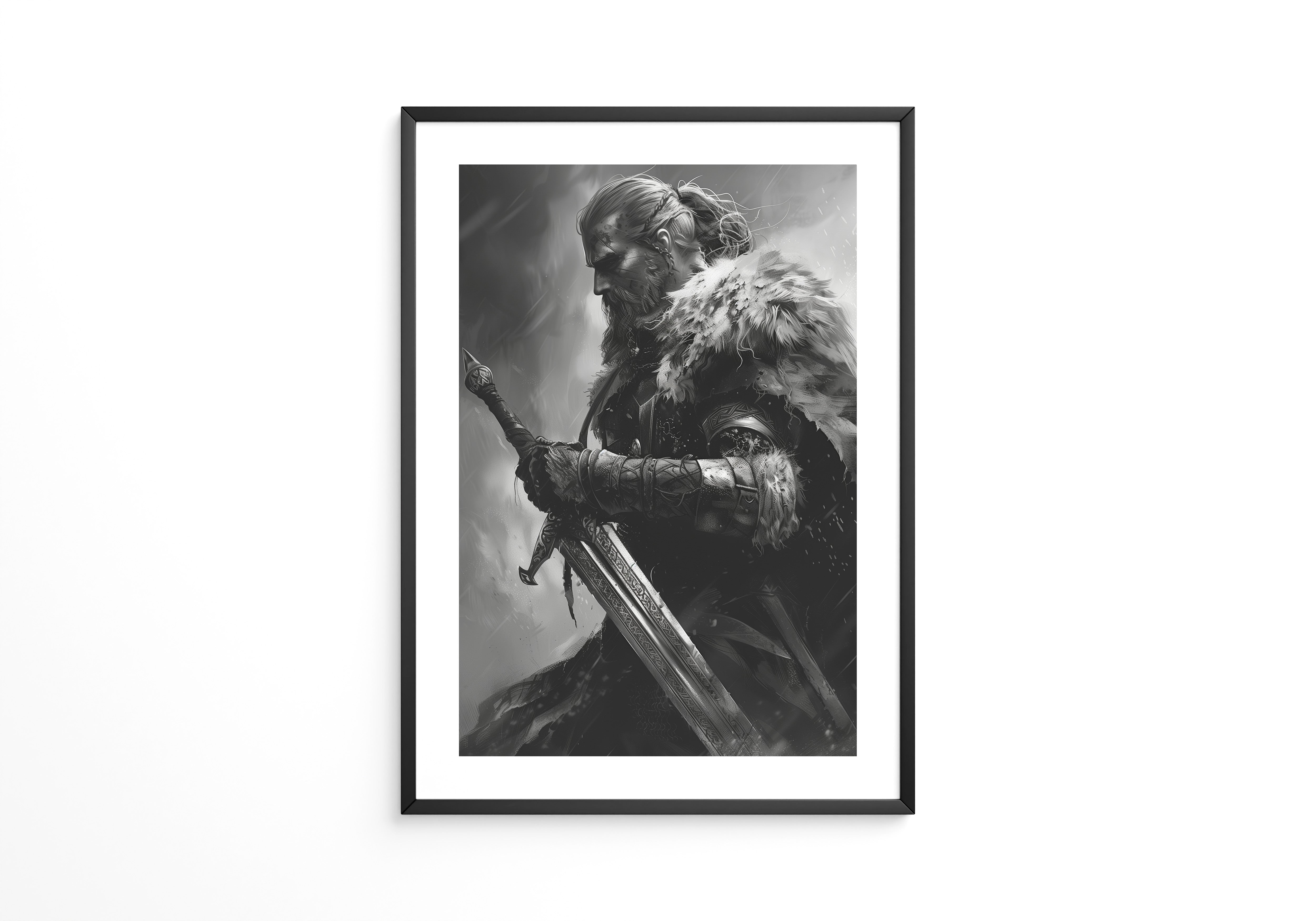 Krieger Stärke Schwarzweiß