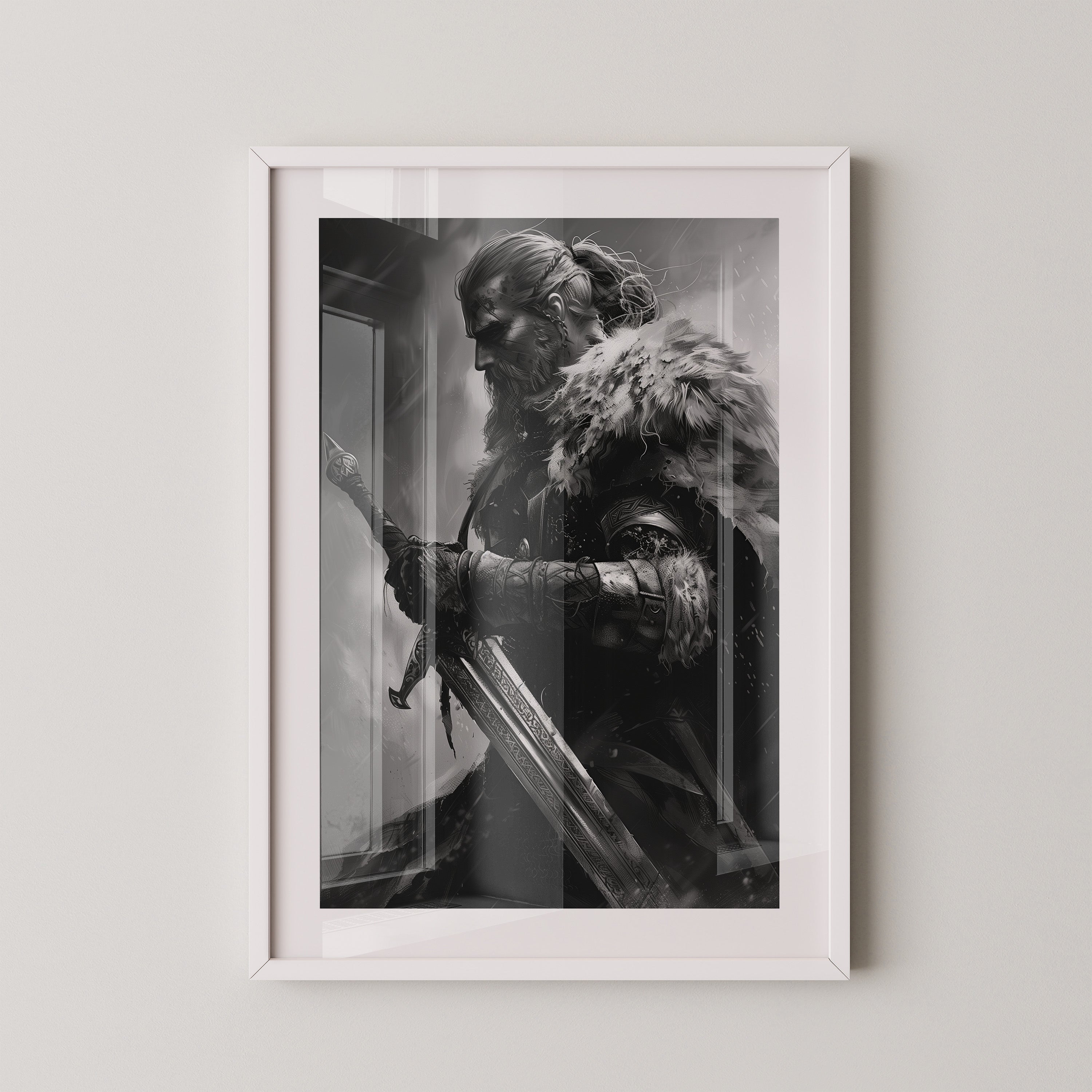 Krieger Stärke Schwarzweiß