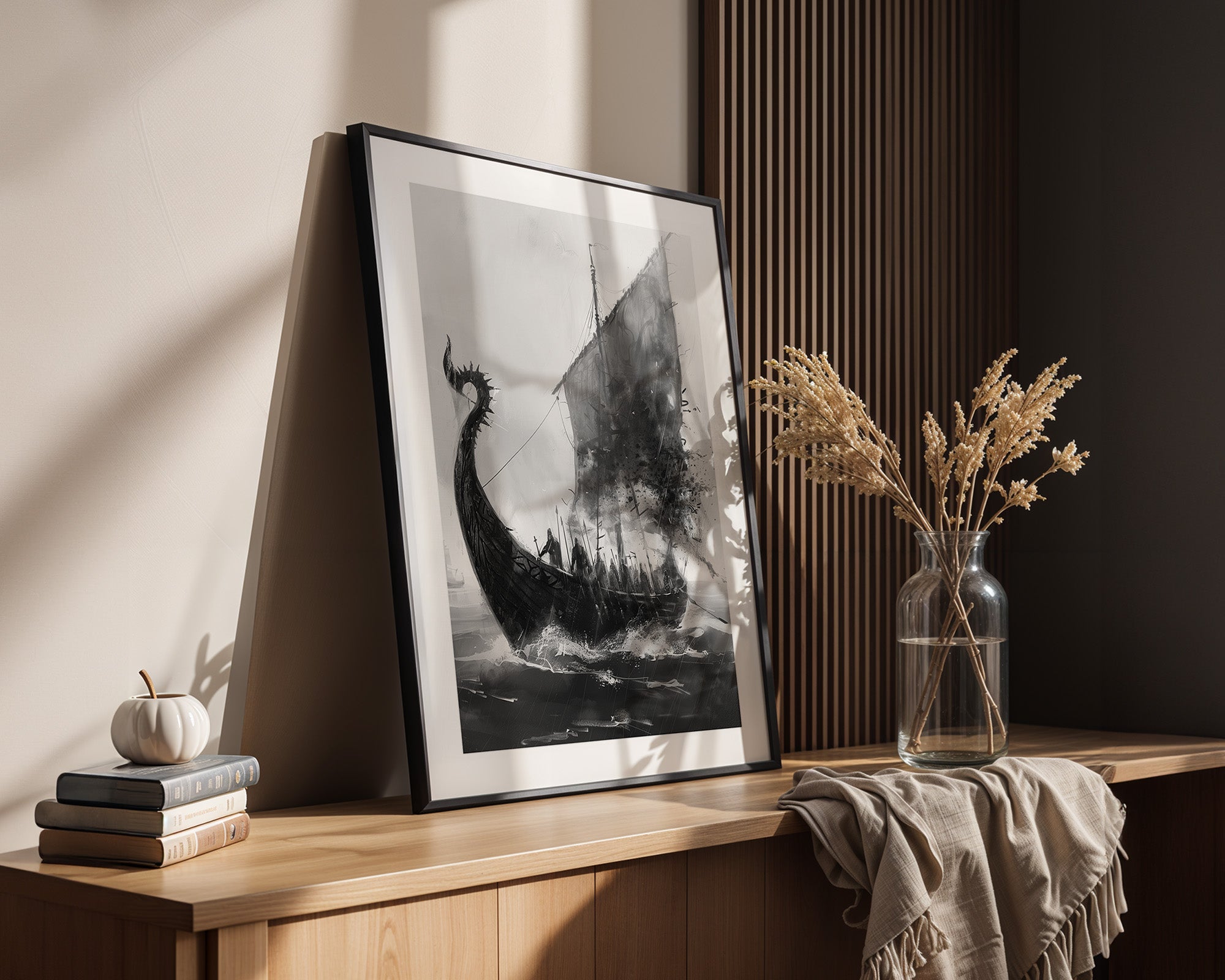 Wikinger Schiff stürmische Fahrt