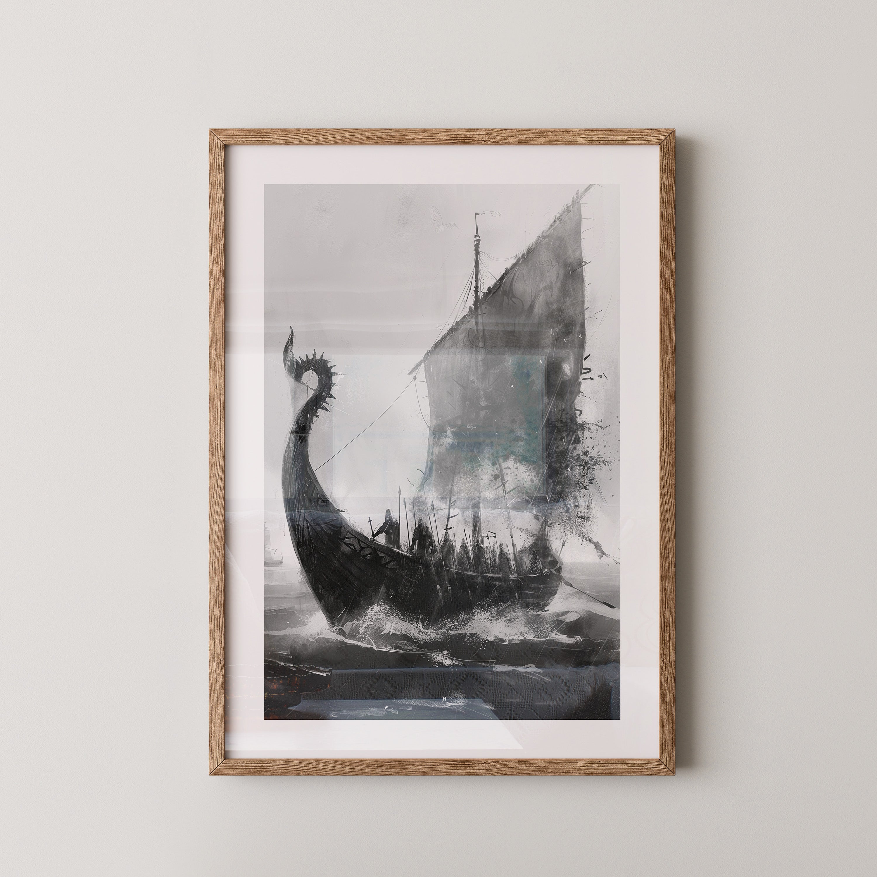 Wikinger Schiff stürmische Fahrt