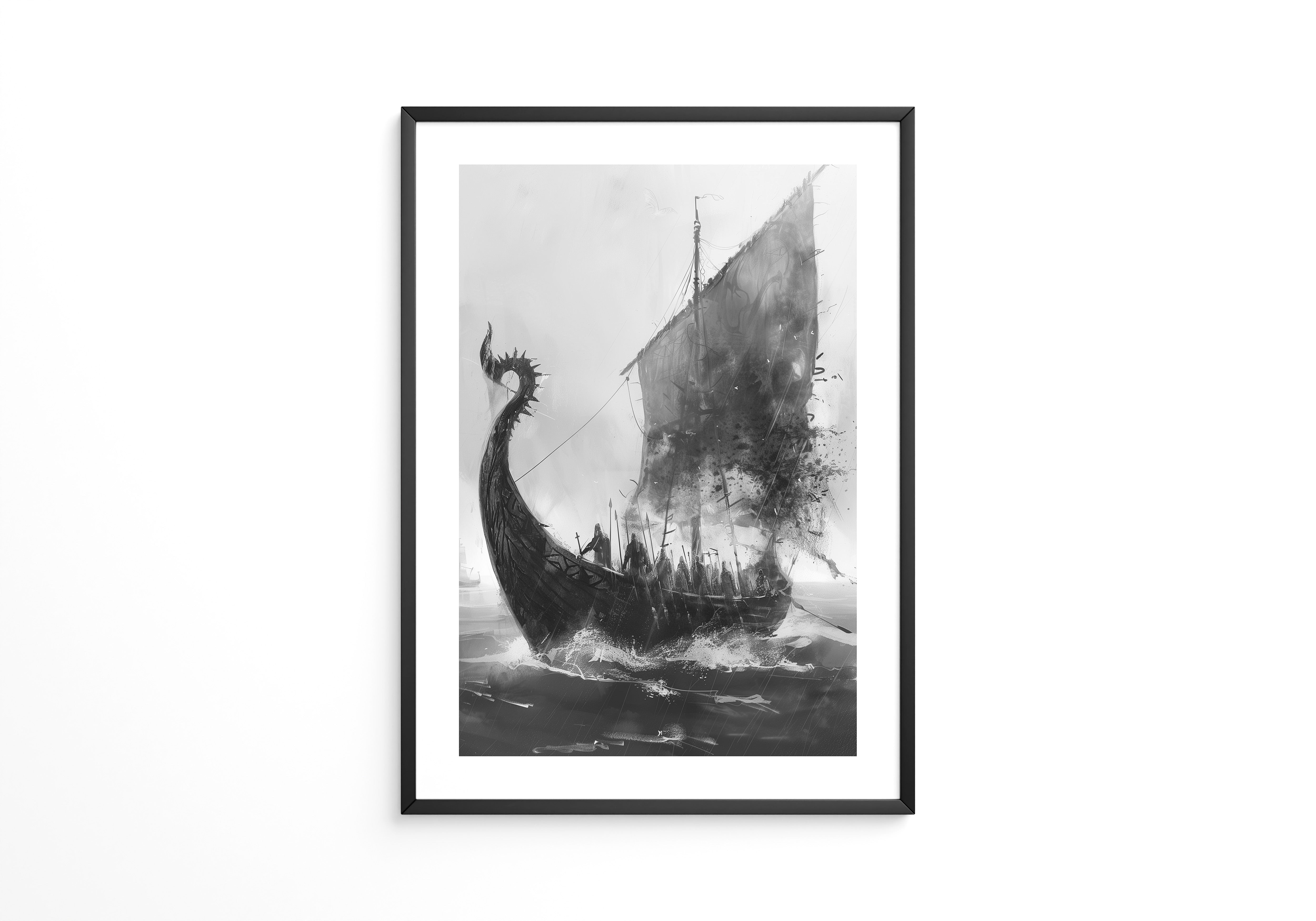 Wikinger Schiff stürmische Fahrt