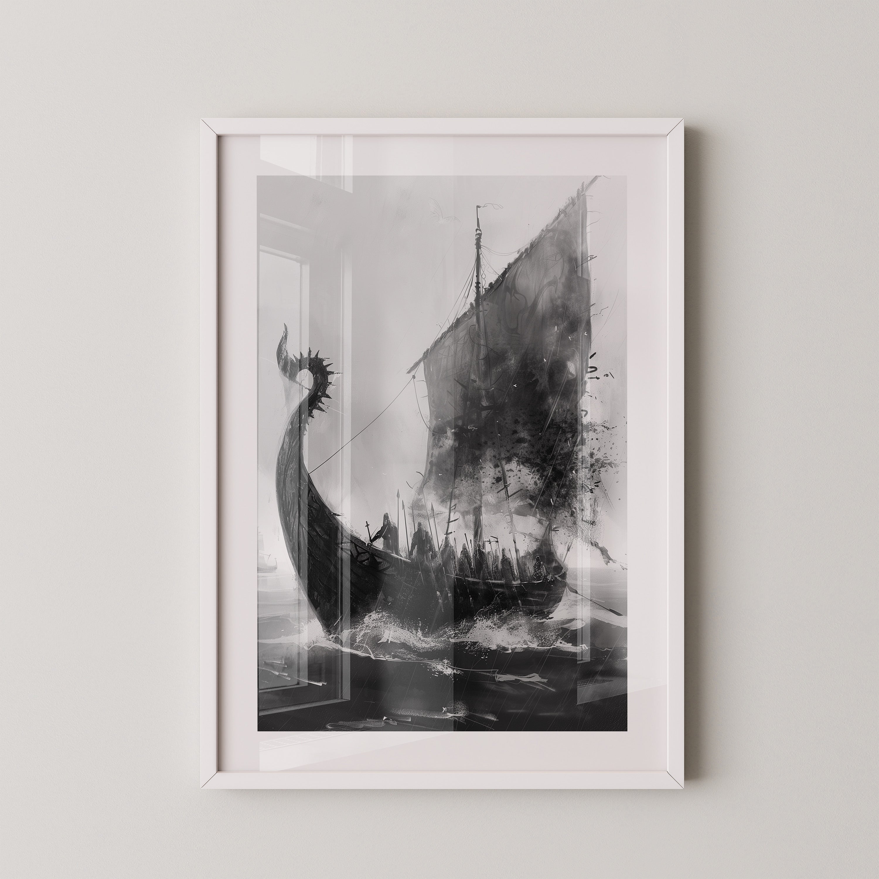 Wikinger Schiff stürmische Fahrt