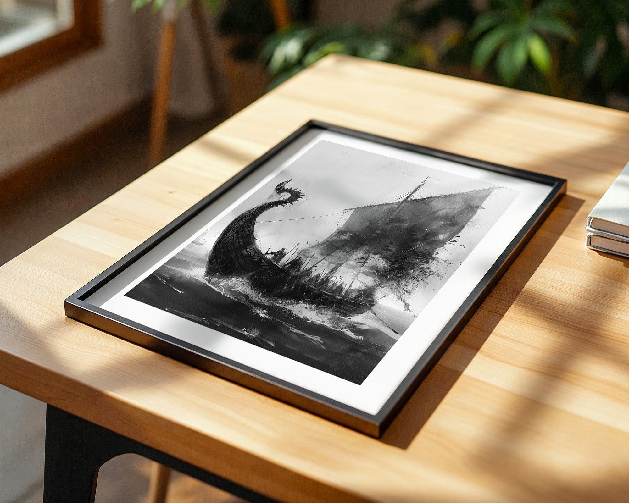 Wikinger Schiff stürmische Fahrt