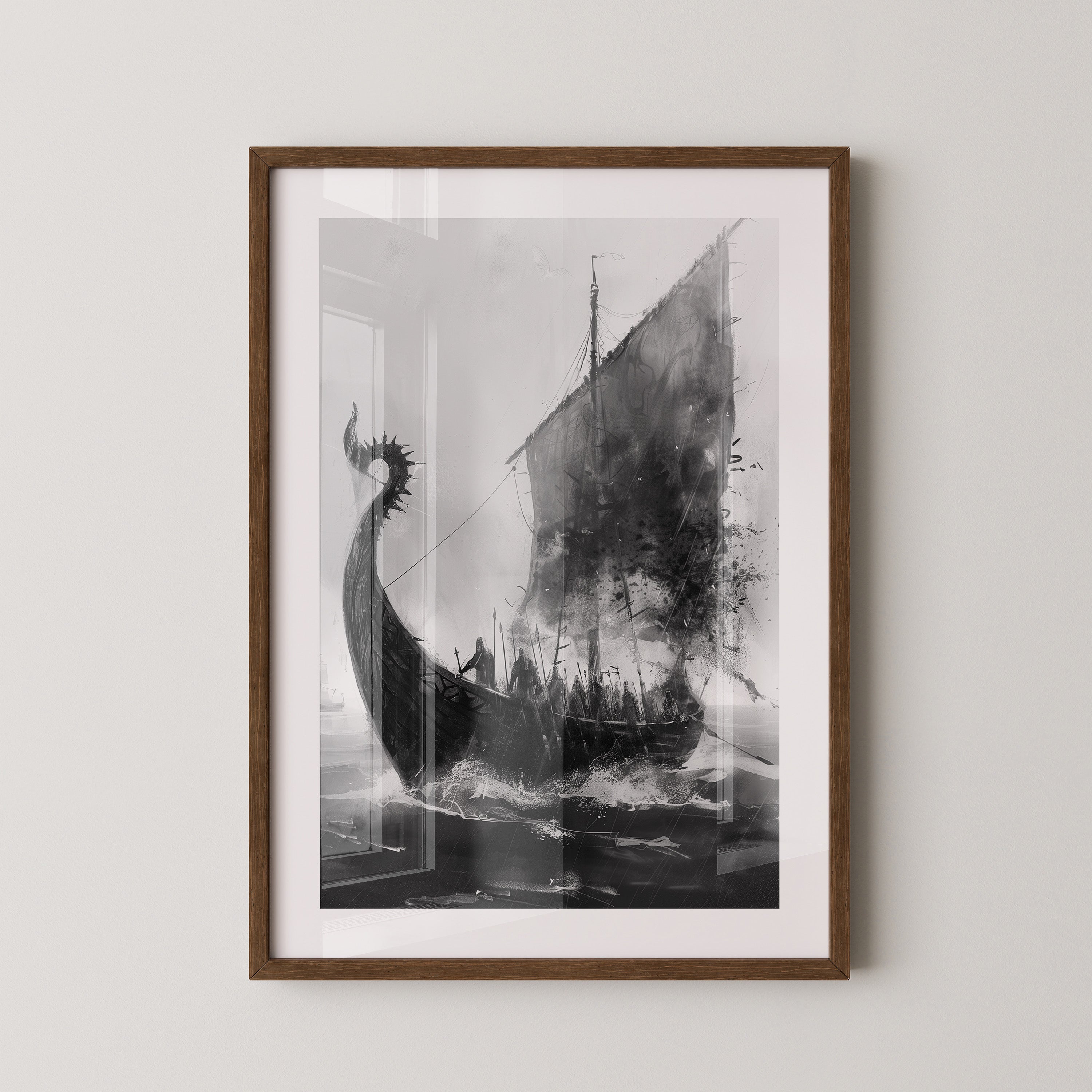 Wikinger Schiff stürmische Fahrt