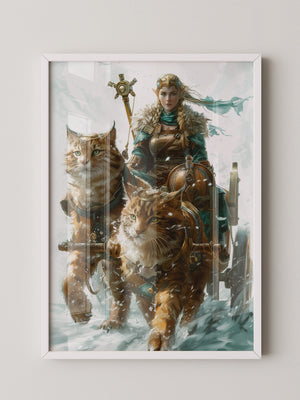 Katzen Schlitten Fantasy Stil